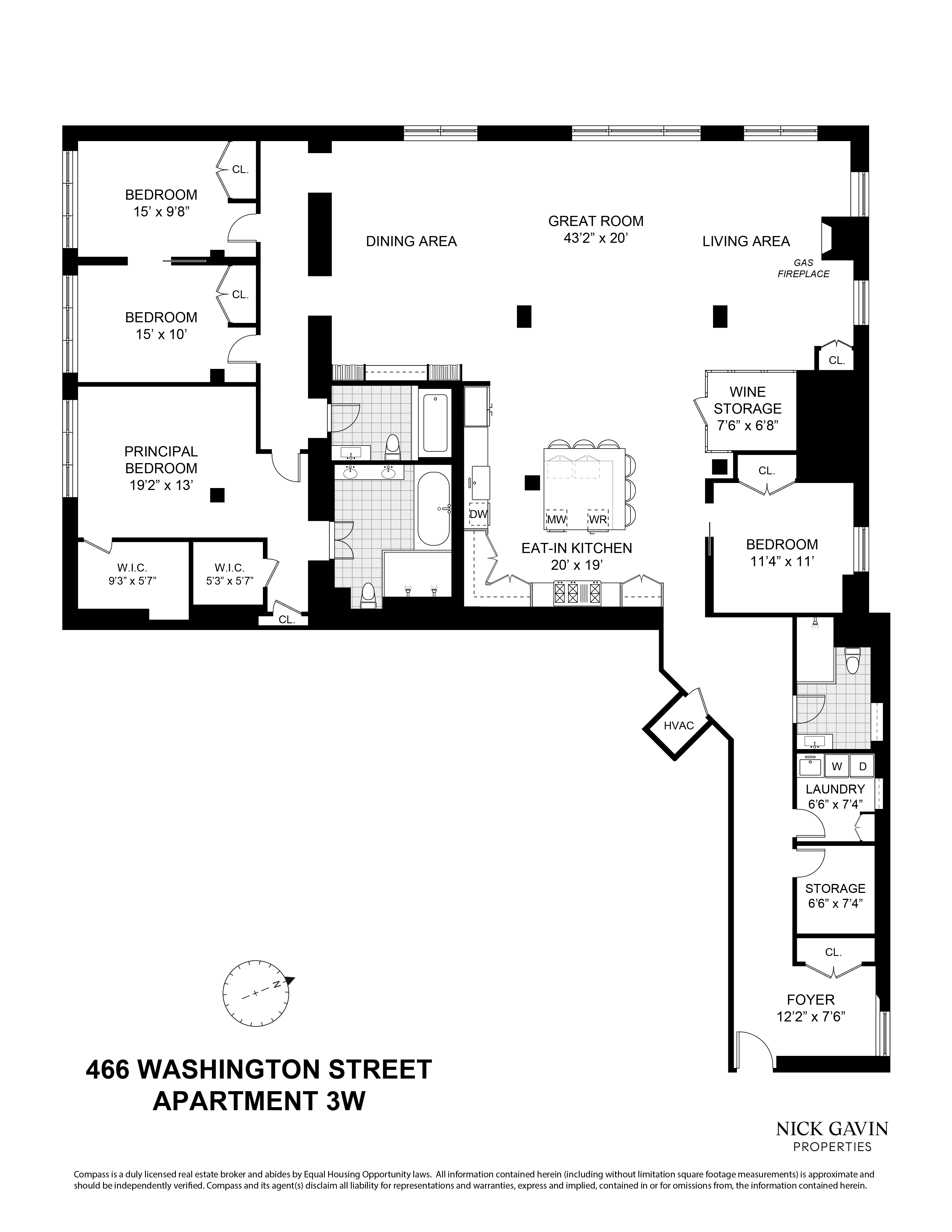 Floorplan for 466 Washington Street, 3W