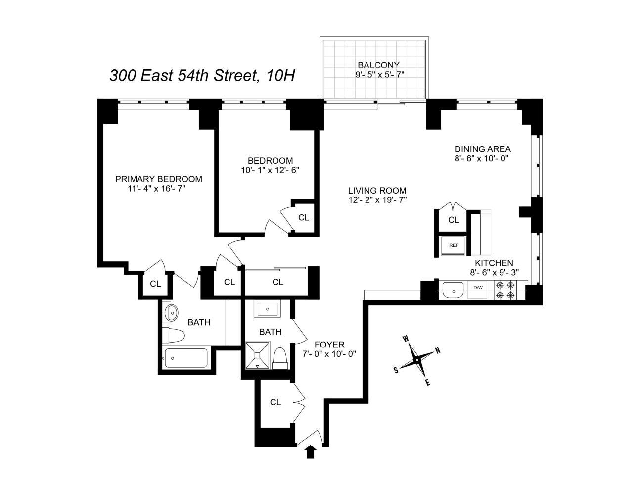 Floorplan for 300 East 54th Street, 10H