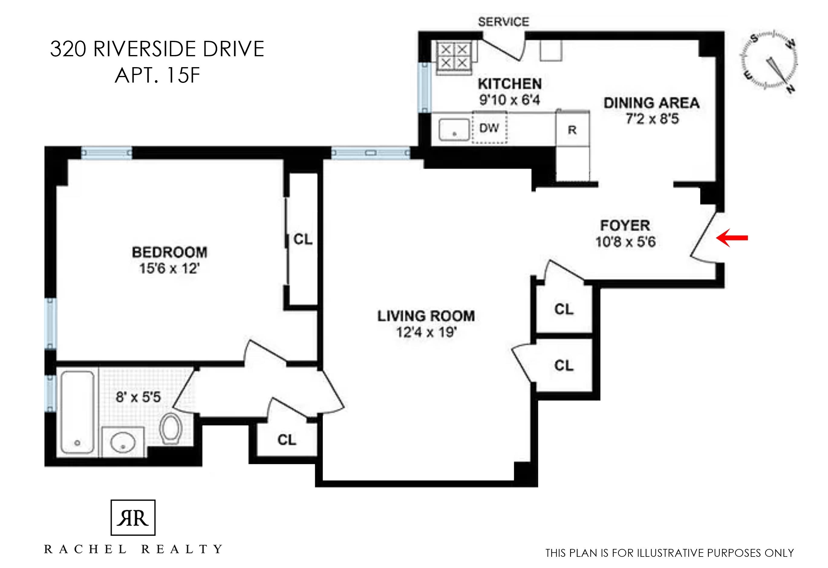 Floorplan for 320 Riverside Drive, 15-F