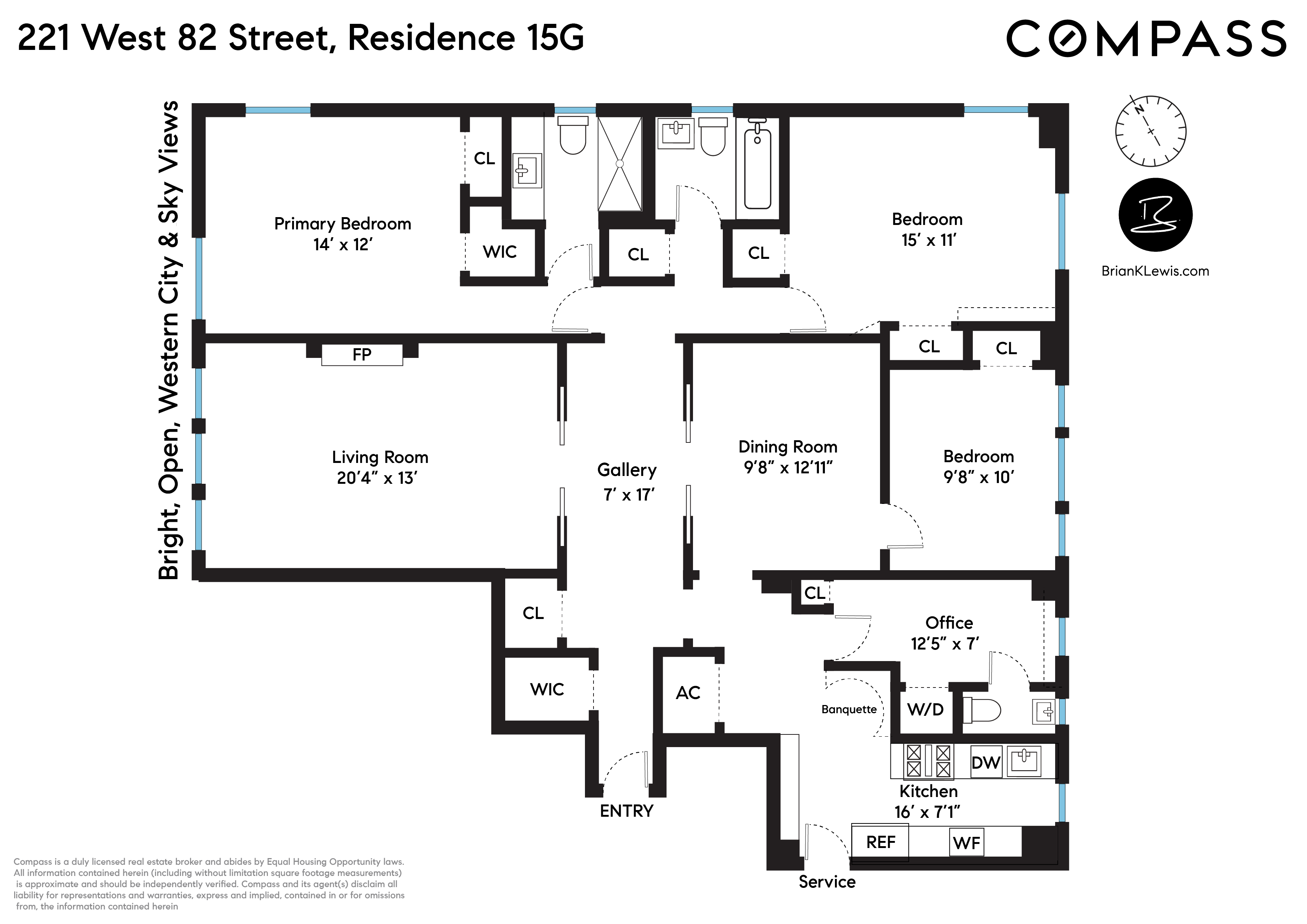 Floorplan for 221 West 82nd Street, 15G