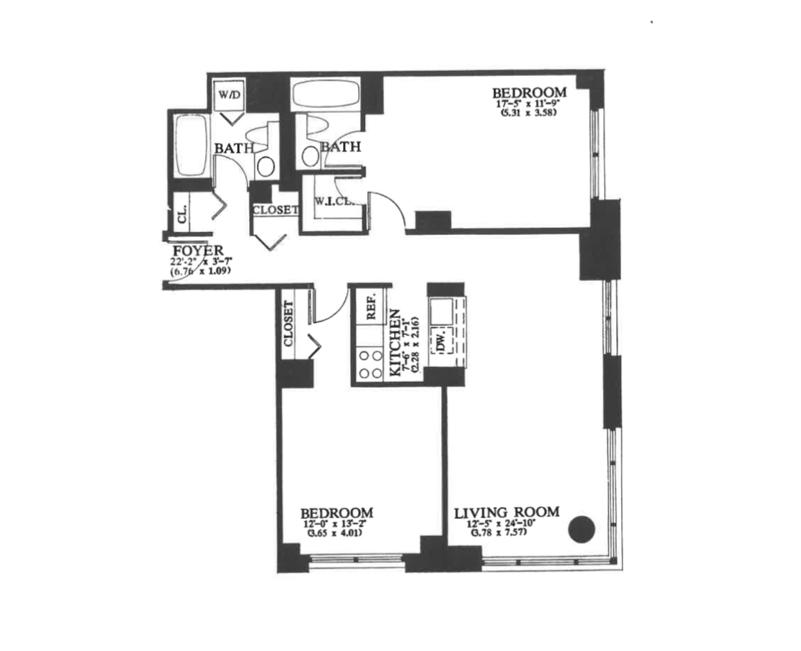 Floorplan for 350 West 50th Street, 33B