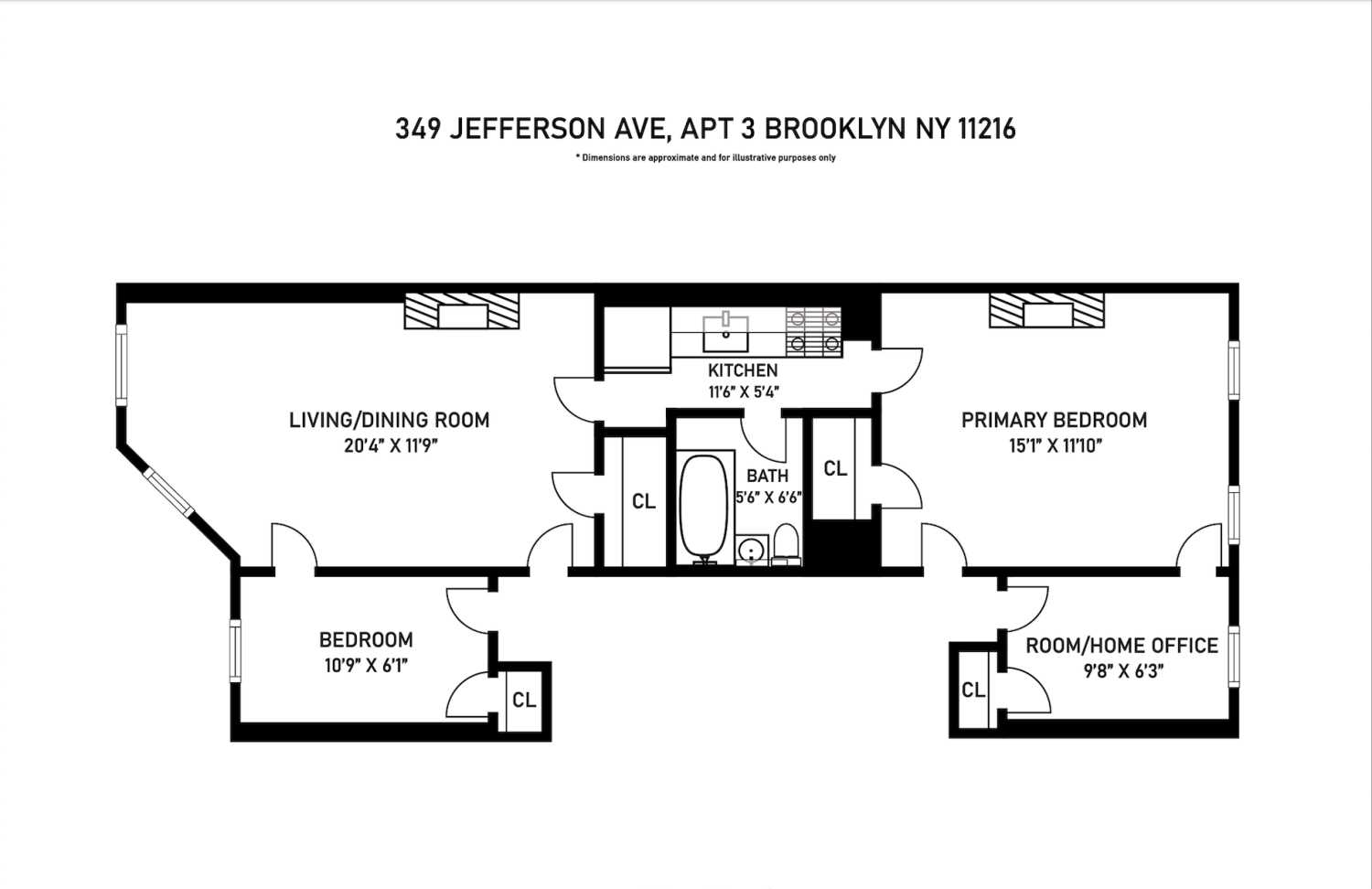 Floorplan for 349 Jefferson Avenue, 3