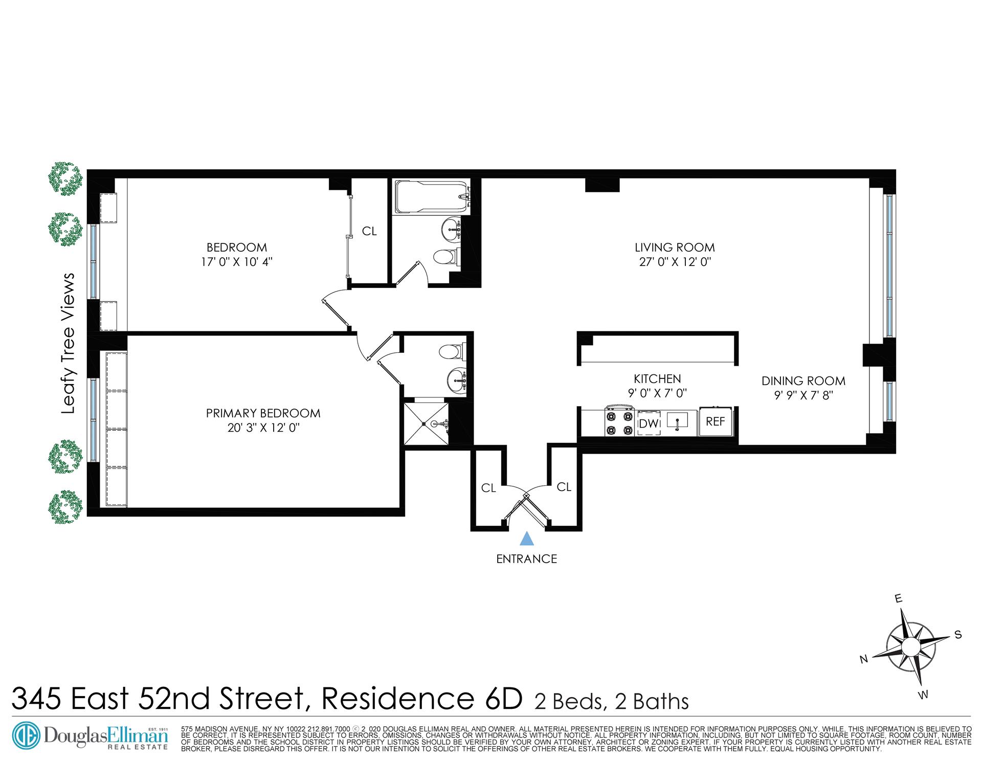Floorplan for 345 East 52nd Street, 6D