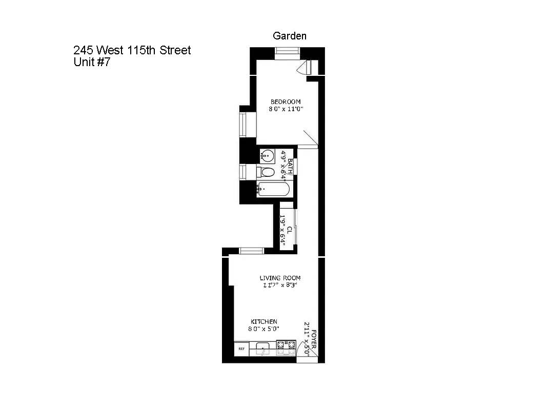 Floorplan for 245 West 115th Street, 7