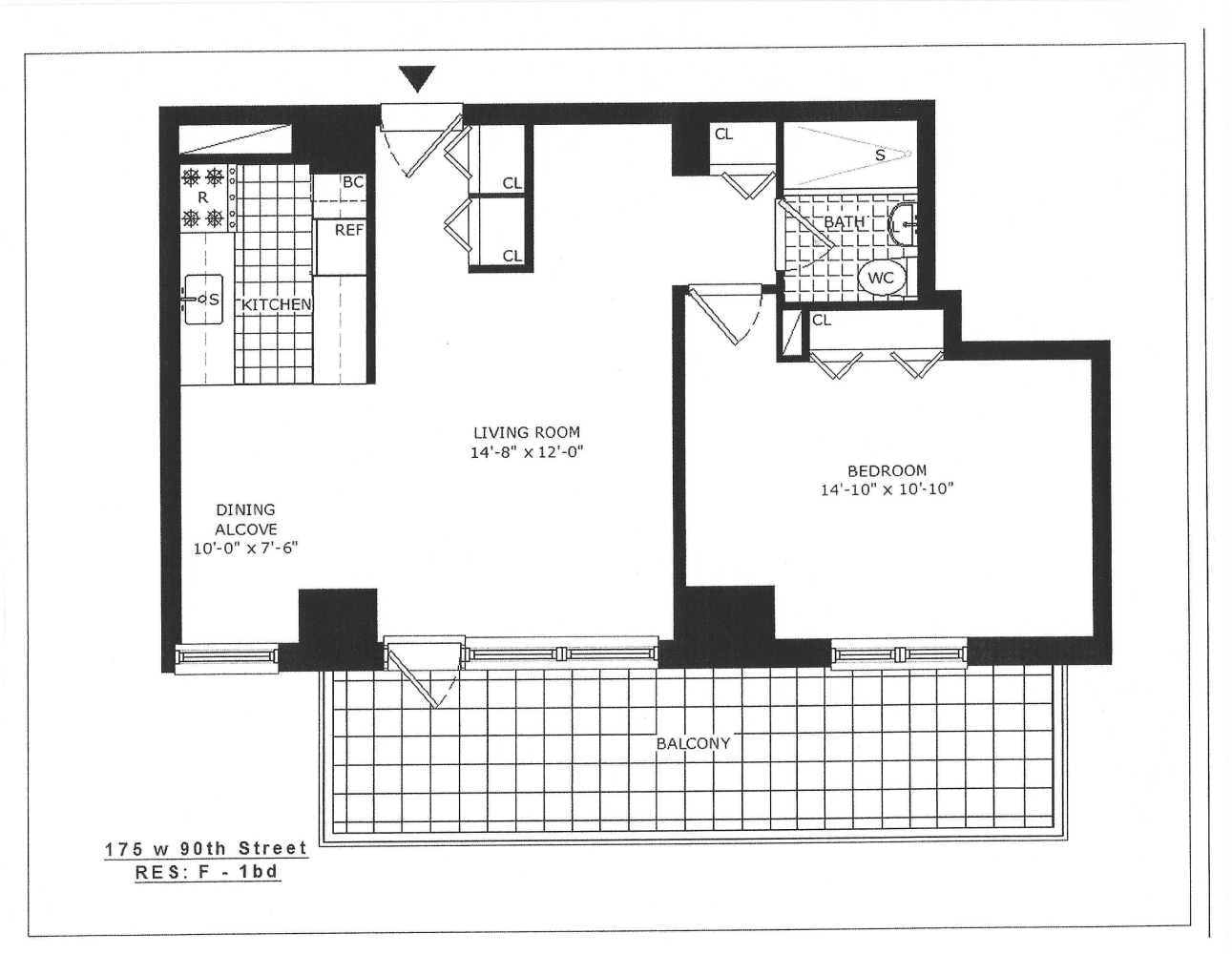 Floorplan for 175 West 90th Street, 10F