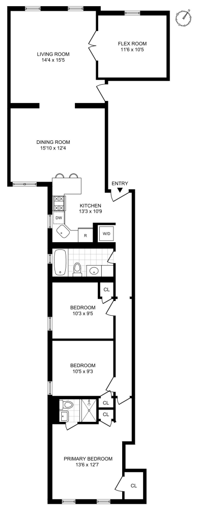 Floorplan for 387 Clinton Street, 4R