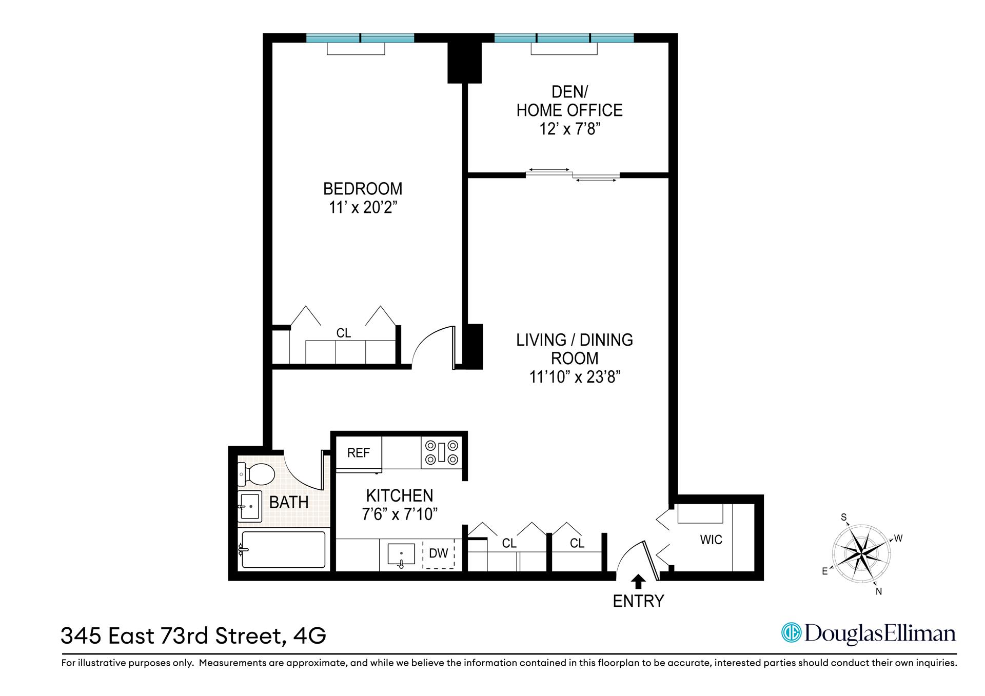 Floorplan for 345 East 73rd Street, 4G