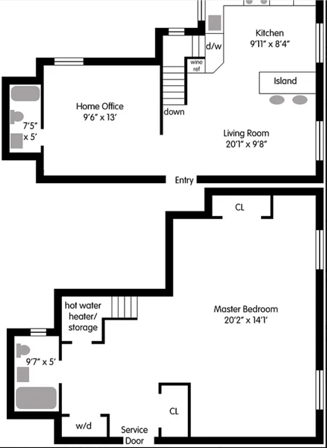 Floorplan for 219 West 80th Street, 1-A