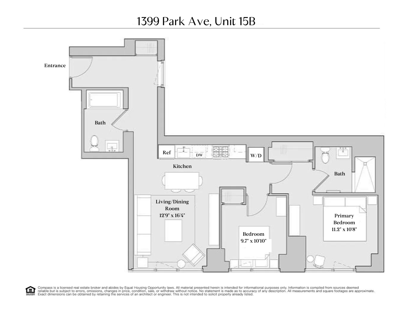 Floorplan for 1399 Park Avenue, 15B