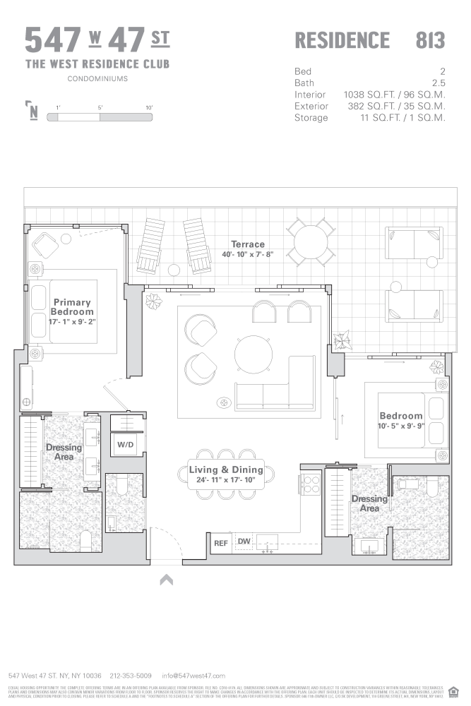 Floorplan for 547 West 47th Street, 813