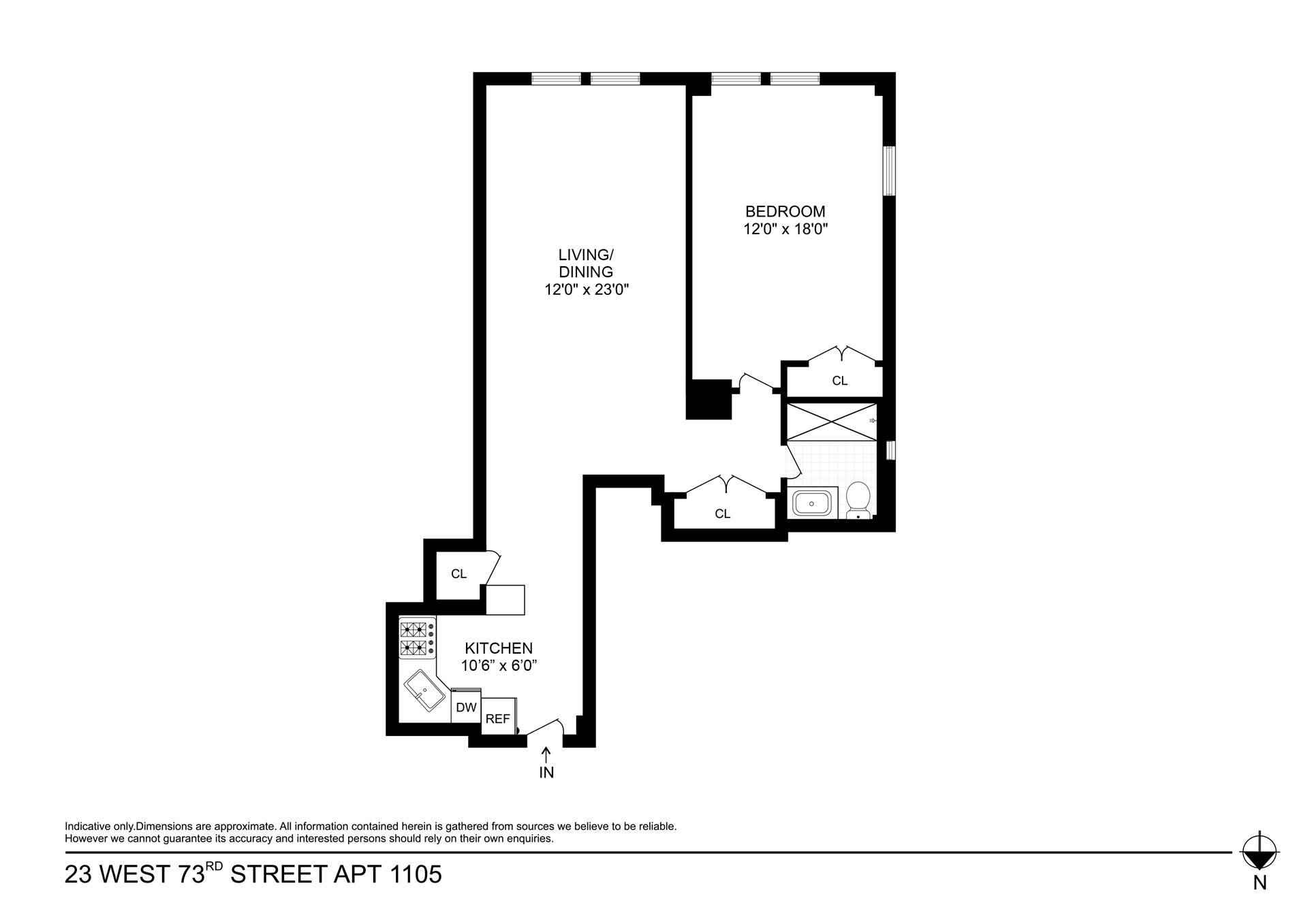 Floorplan for 23 West 73rd Street, 1105