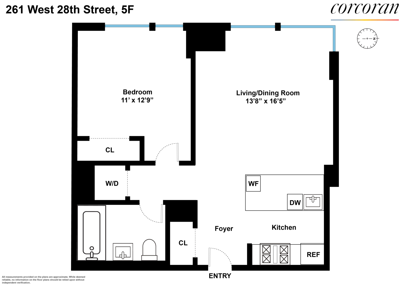 Floorplan for 261 West 28th Street, 5F