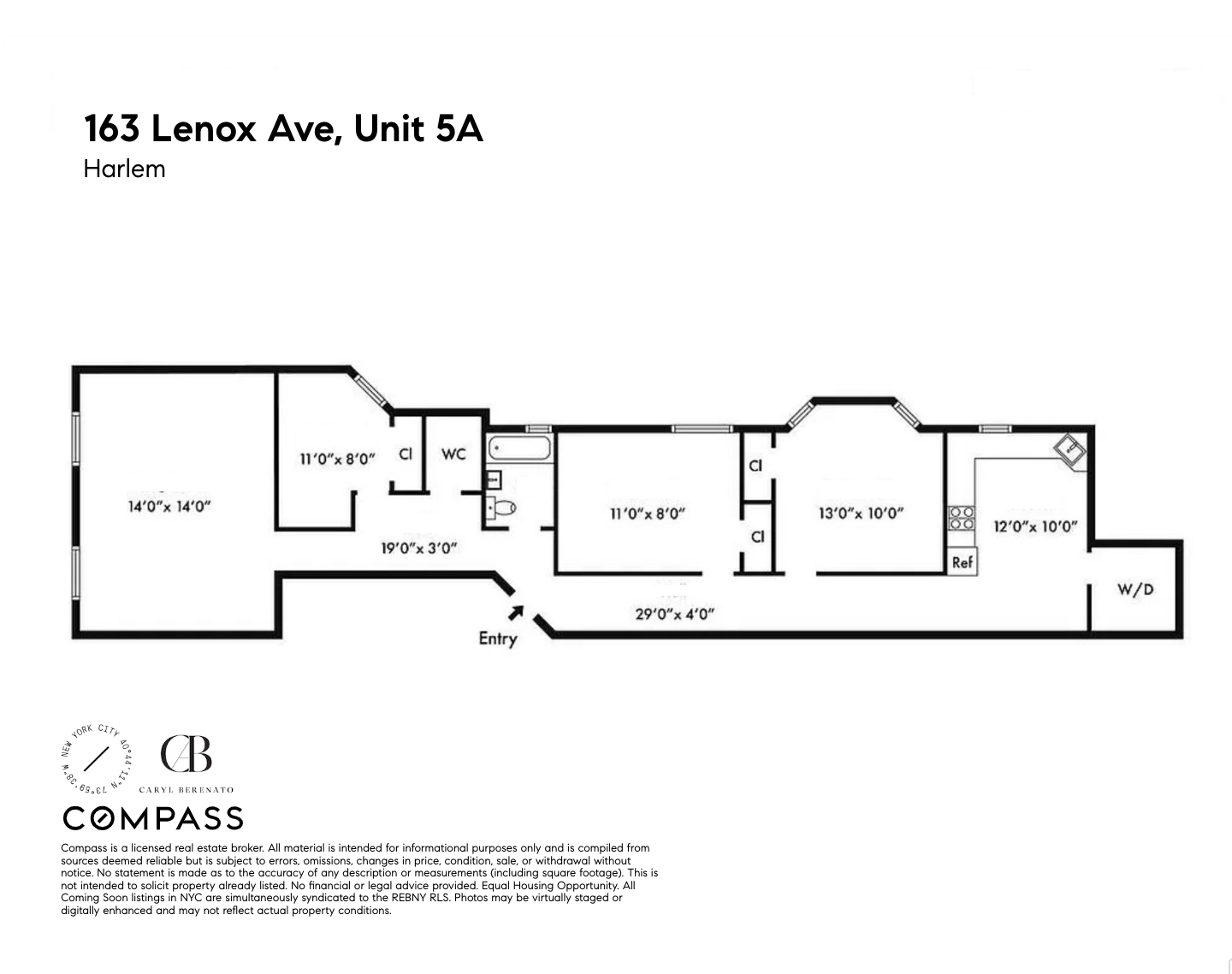 Floorplan for 163 Lenox Avenue, 5A
