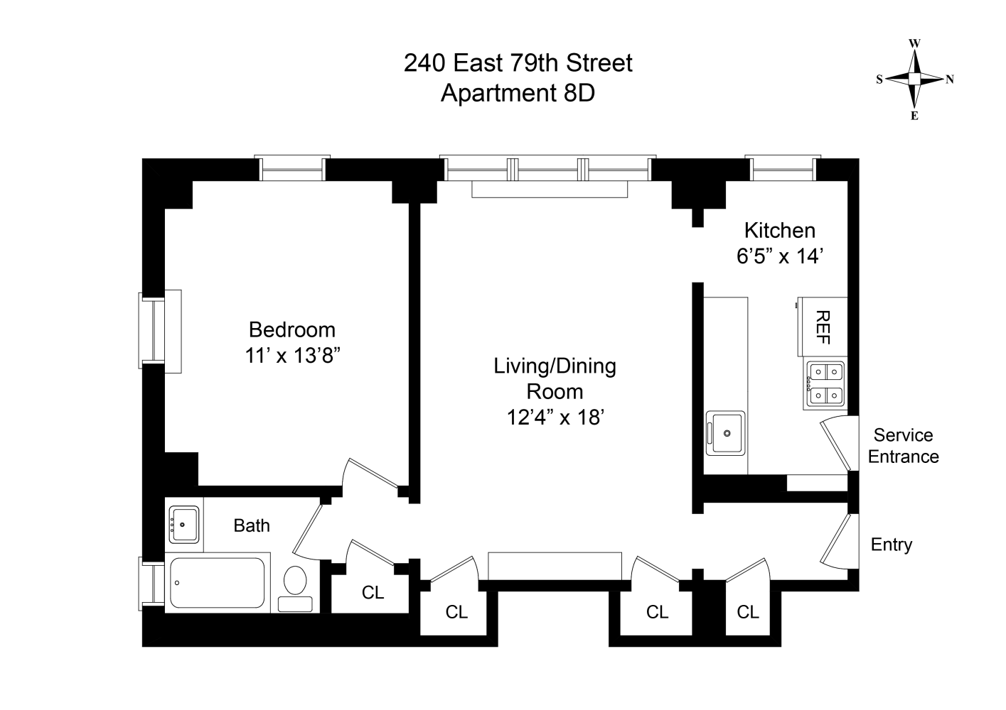 Floorplan for 240 East 79th Street, 8D