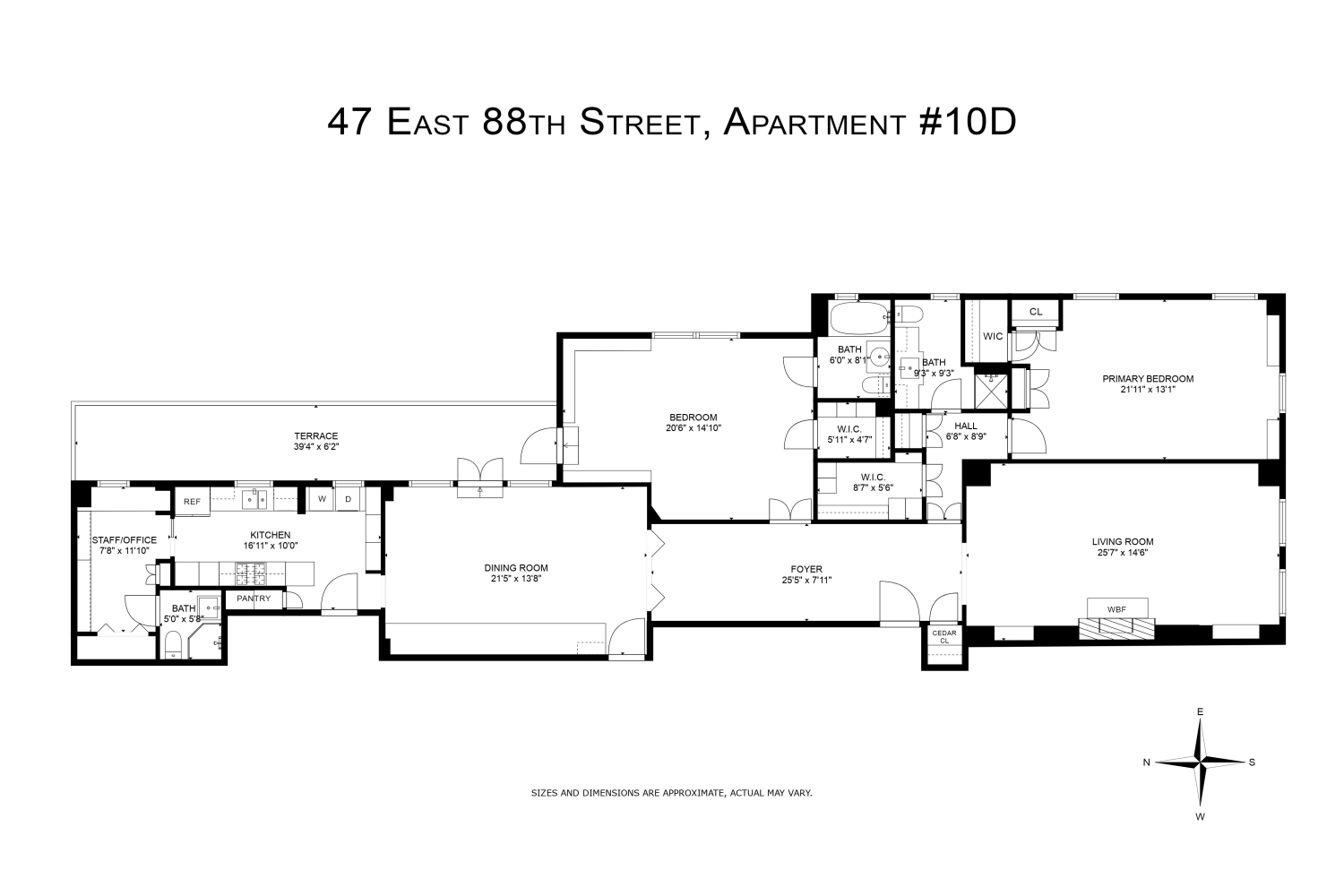 Floorplan for 47 East 88th Street, 10D