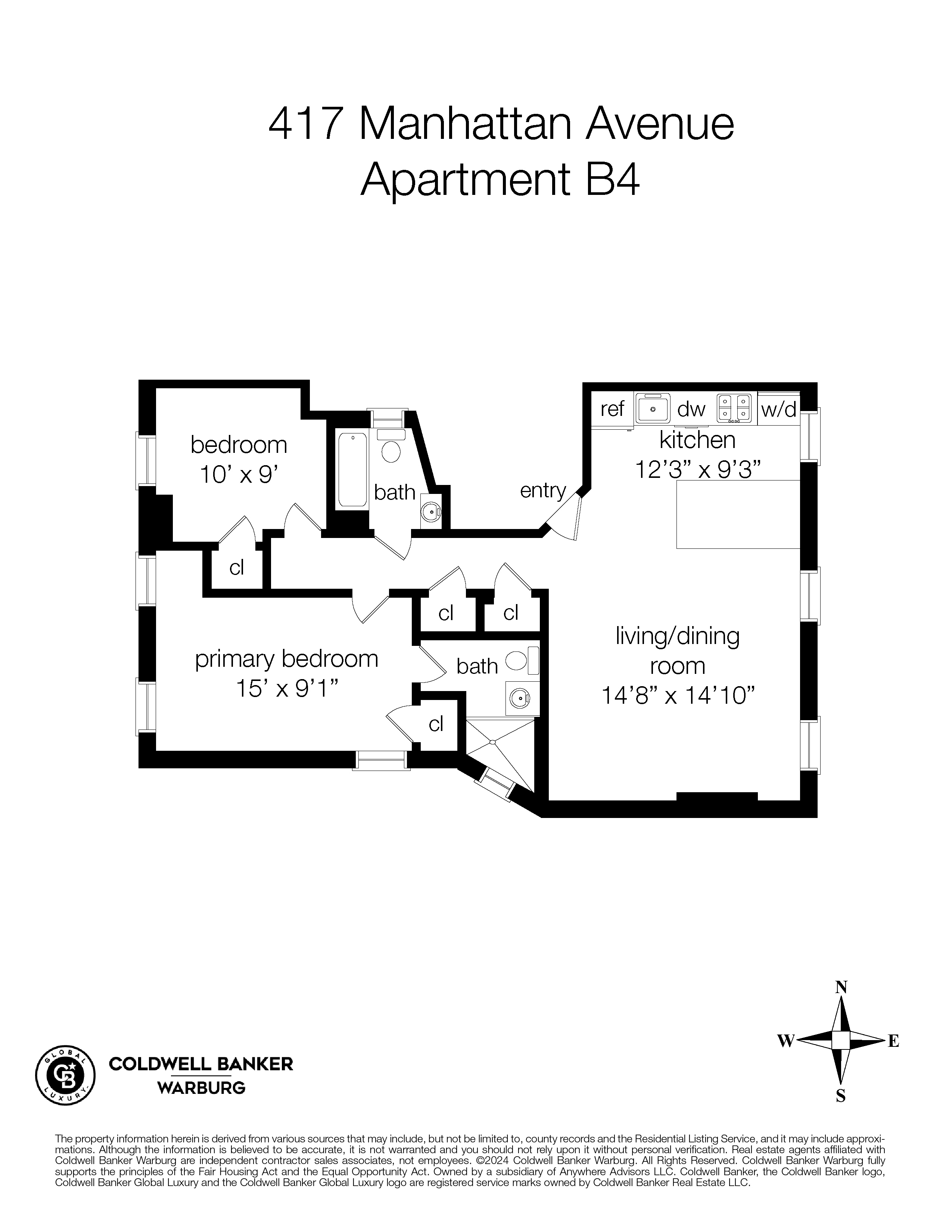 Floorplan for Manhattan Avenue, B-4