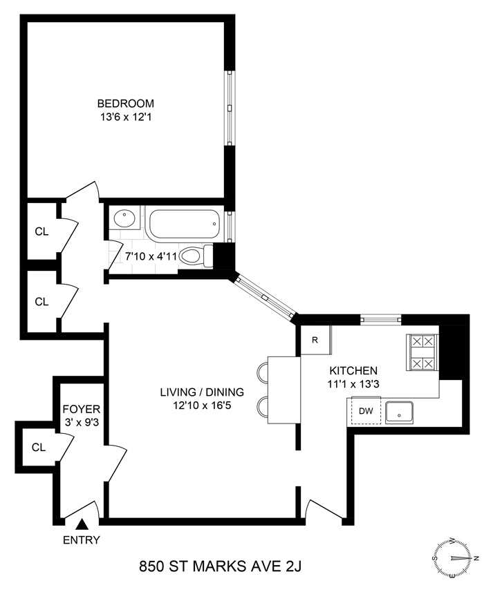 850 St Marks Avenue, New York, NY 11216, 1 Bedroom Bedrooms, 3 Rooms Rooms,1 BathroomBathrooms,Residential,For Sale,St Marks,OLRS-00012035487