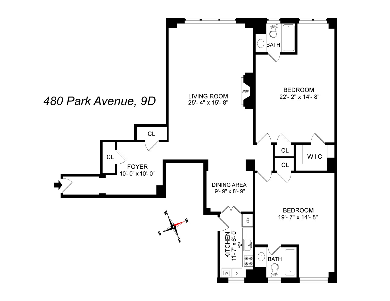 Floorplan for 480 Park Avenue, 9D