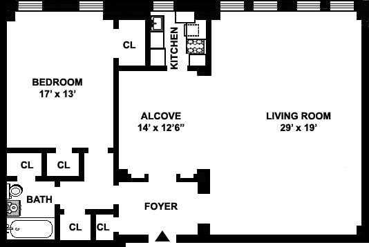 Floorplan for 340 West 57th Street, 8G