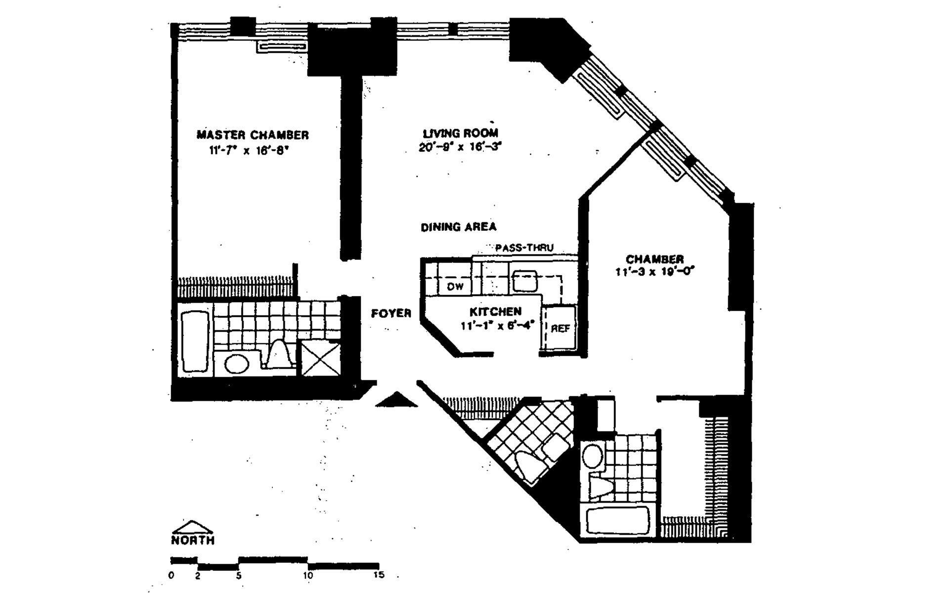 Floorplan for 150 West 56th Street, 3603