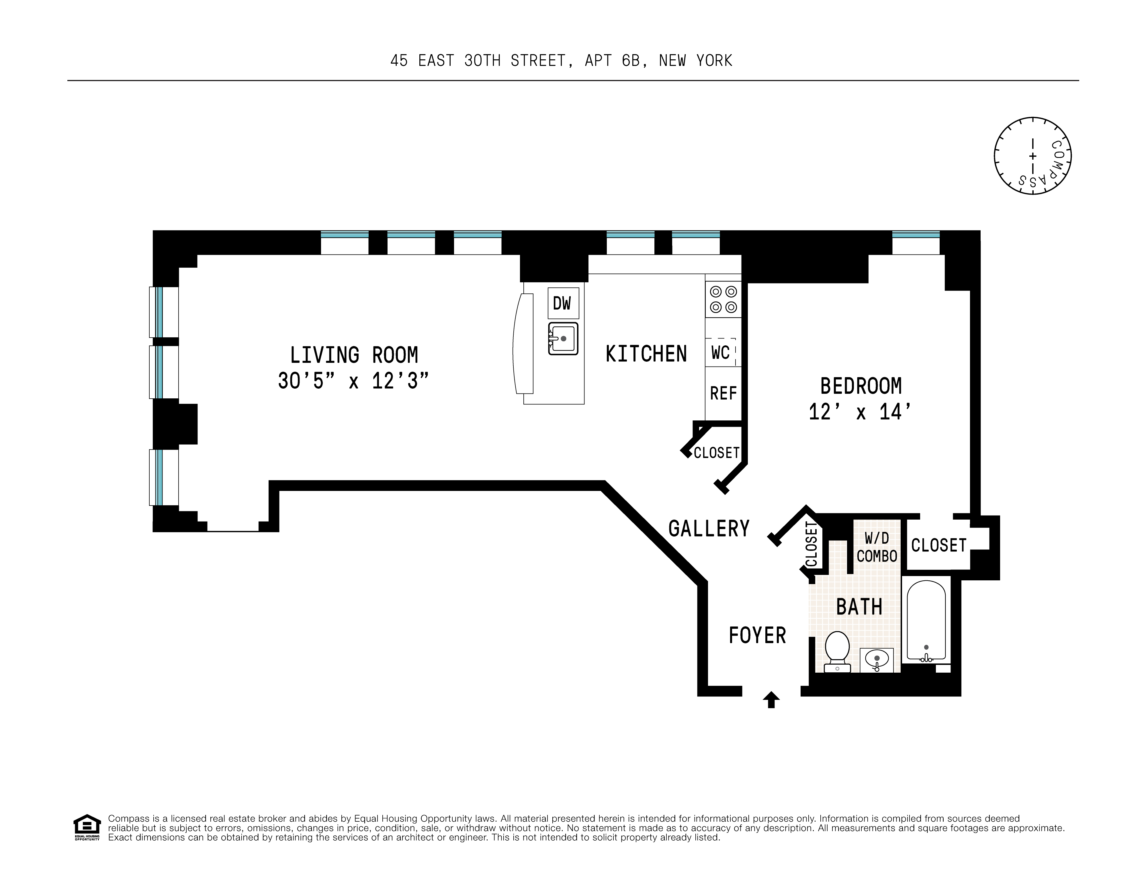 Floorplan for East 30th Street, 6B