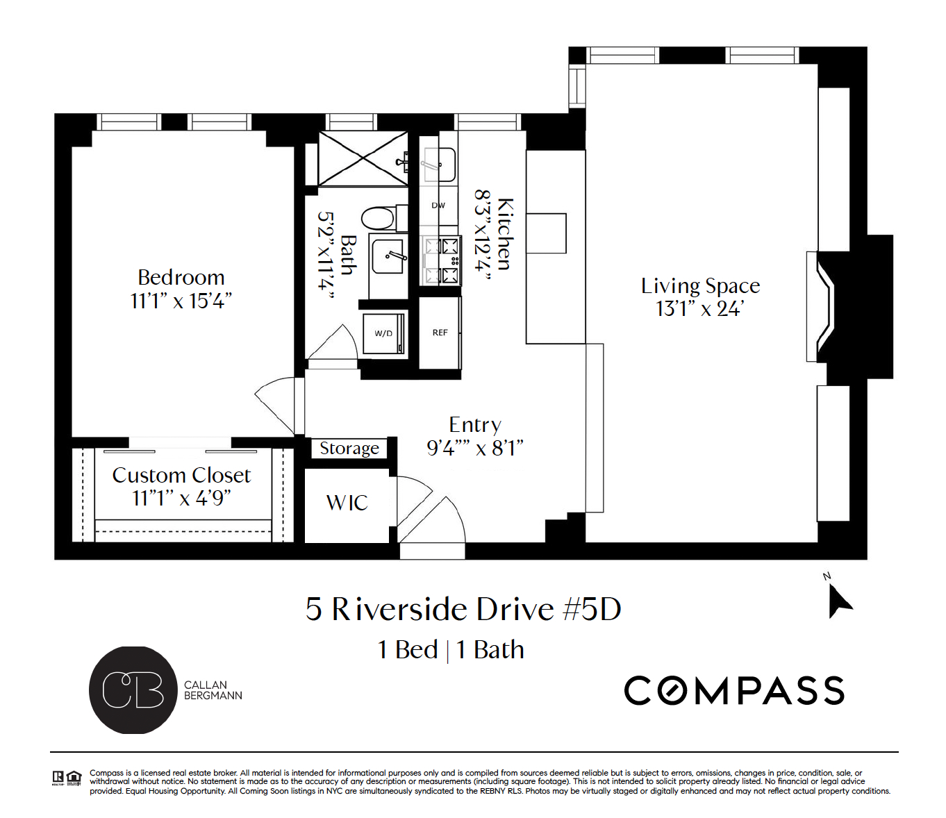 Floorplan for 5 Riverside Drive, 5D