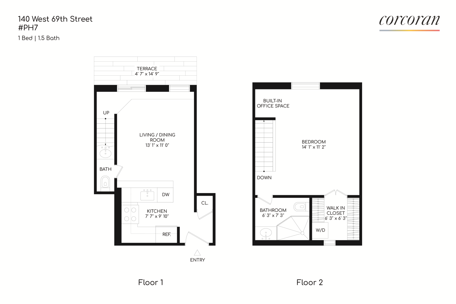 Floorplan for 140 West 69th Street, PH7