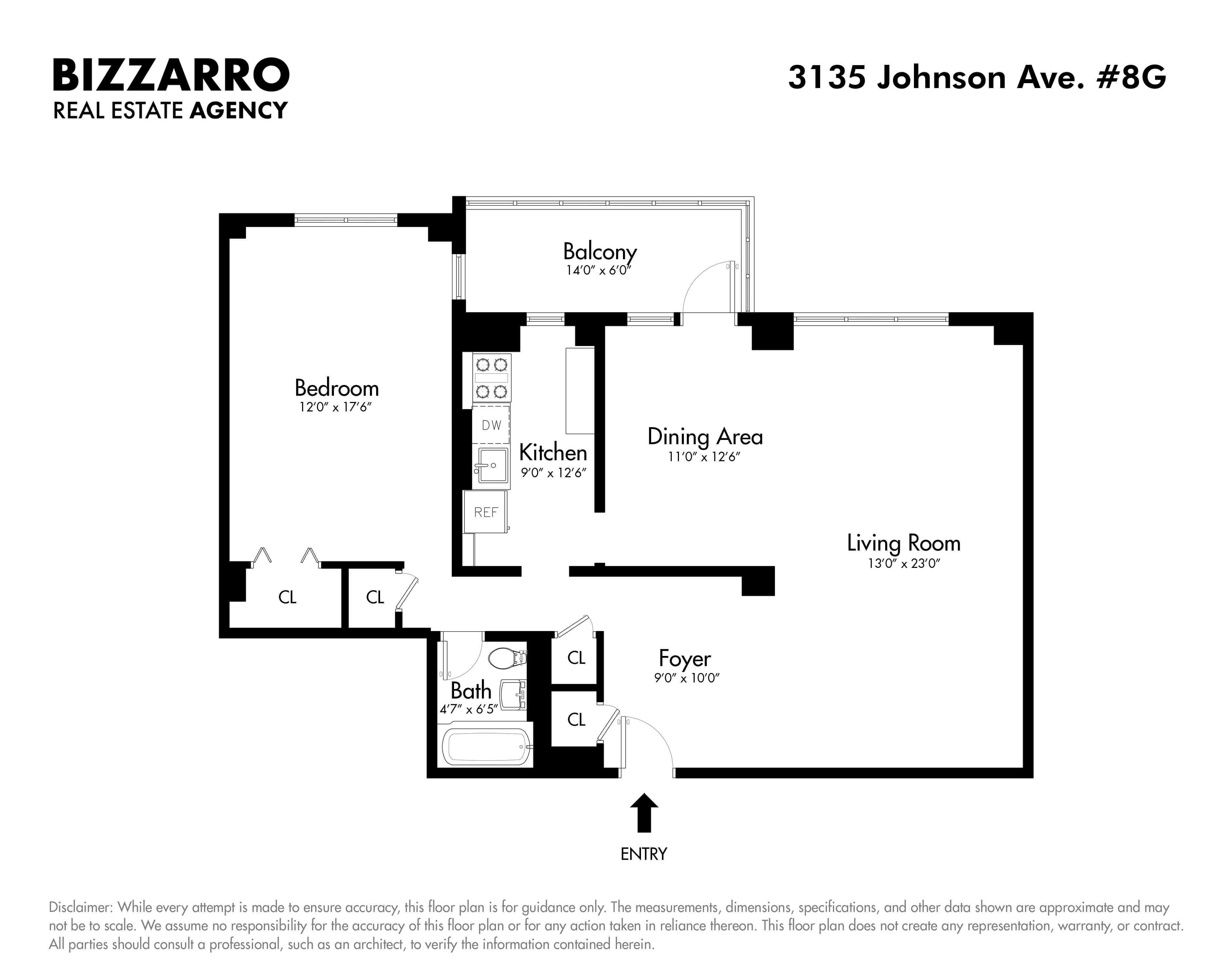 Floorplan for 3135 Johnson Avenue, 8G
