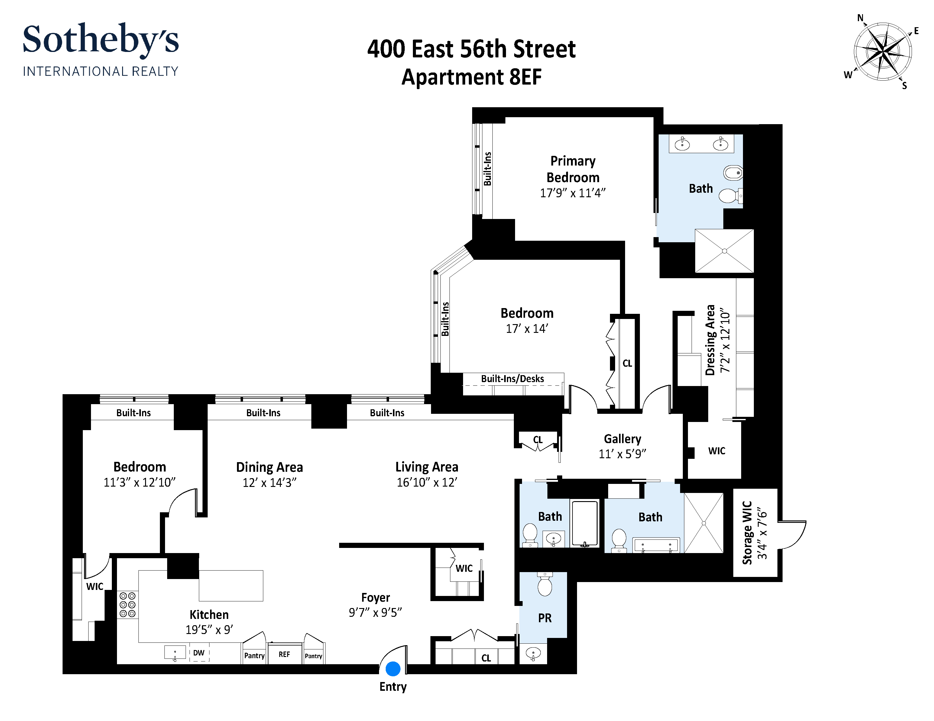 Floorplan for 400 East 56th Street, 8EF