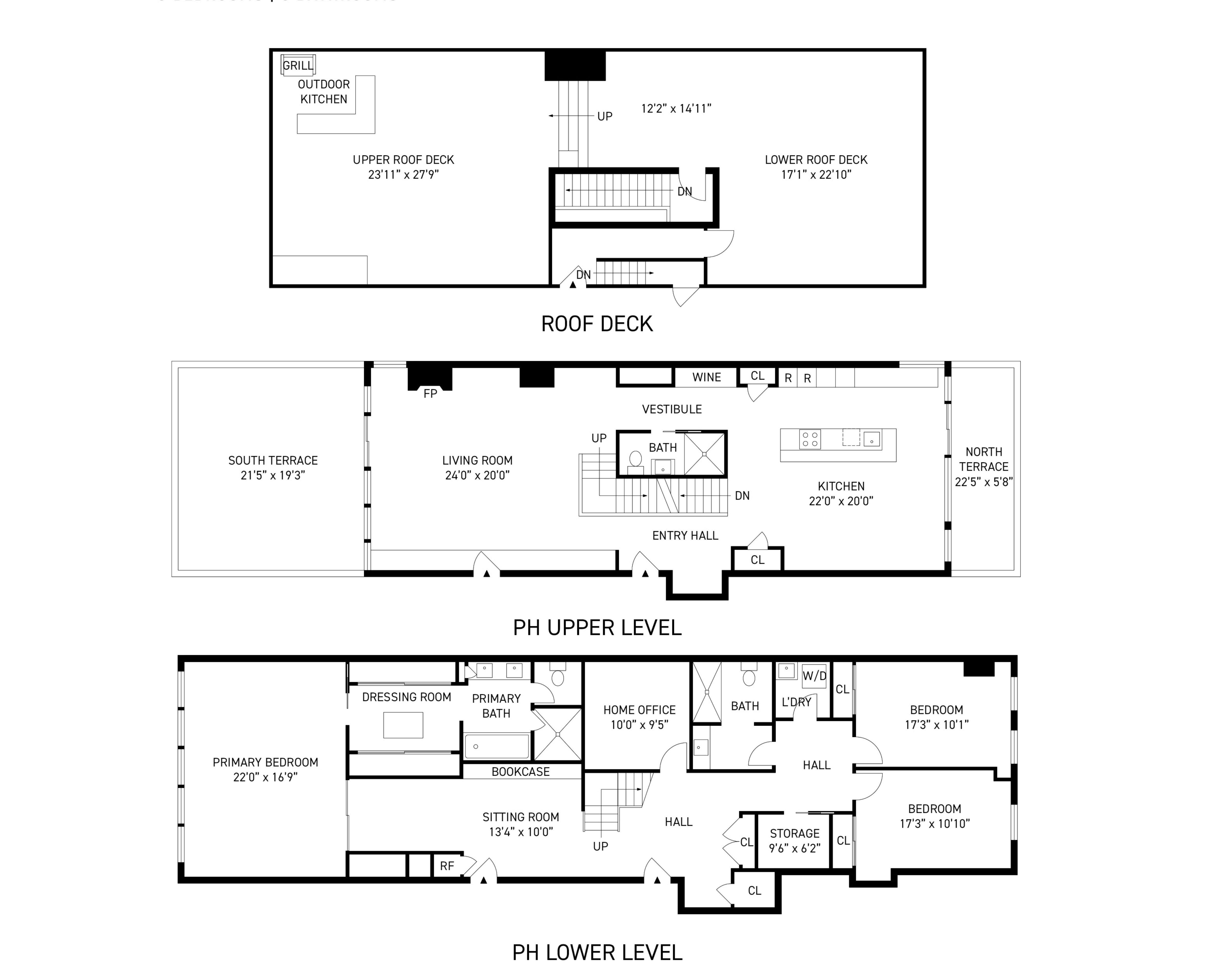 Floorplan for 104 Charlton Street, PH-W