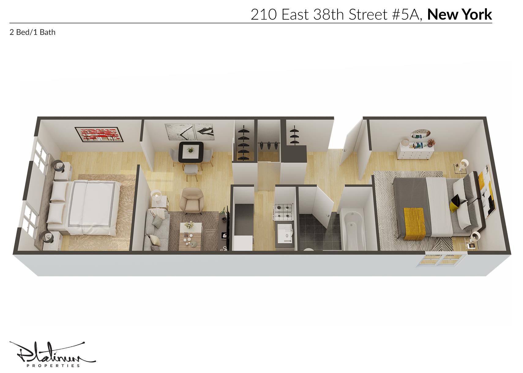 Floorplan for 210 East 38th Street, 1-A