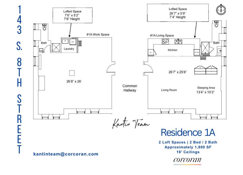 Floorplan for 143 South 8th Street, 1A