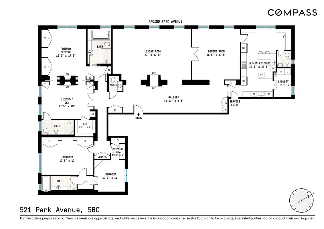 Floorplan for 521 Park Avenue, 5BC