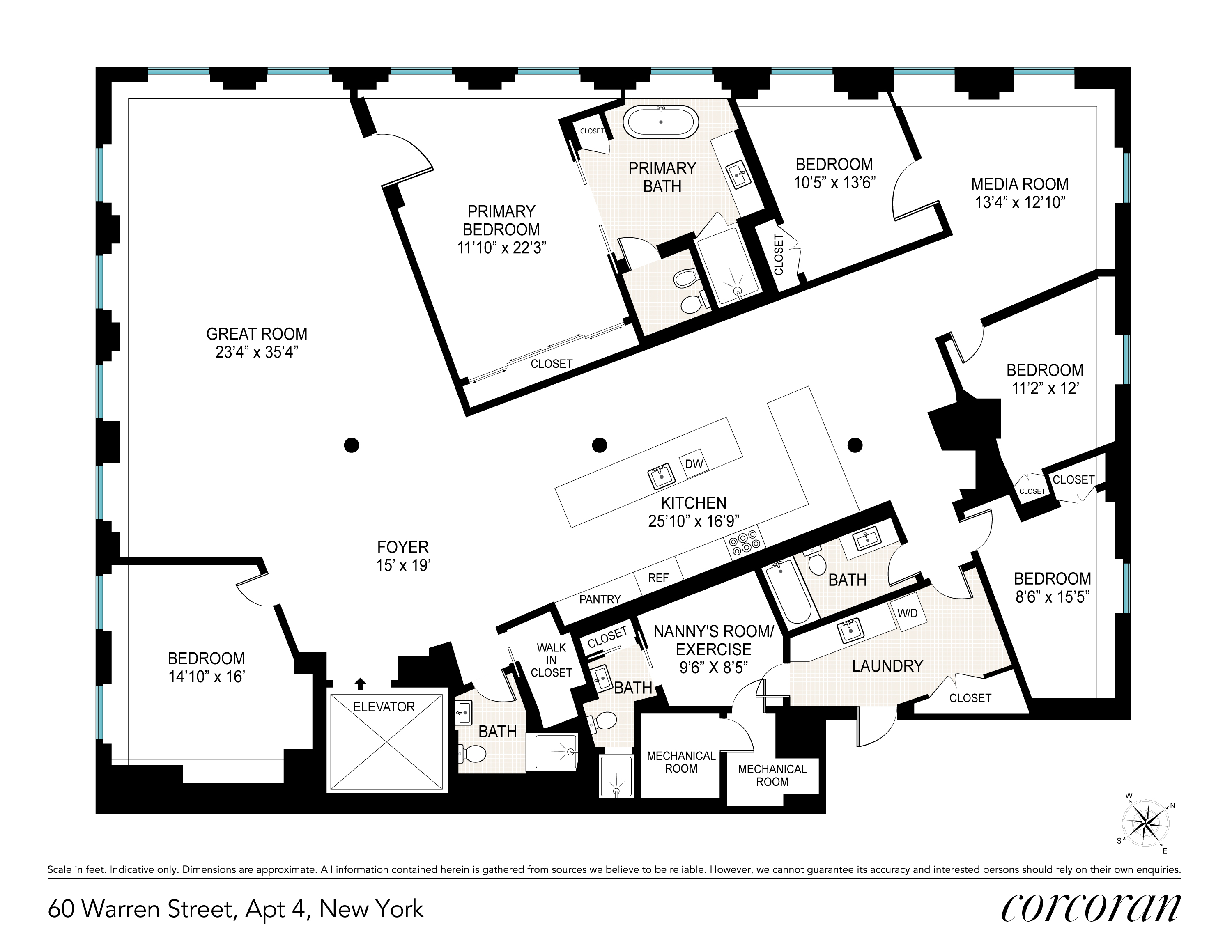 Floorplan for 60 Warren Street, 4