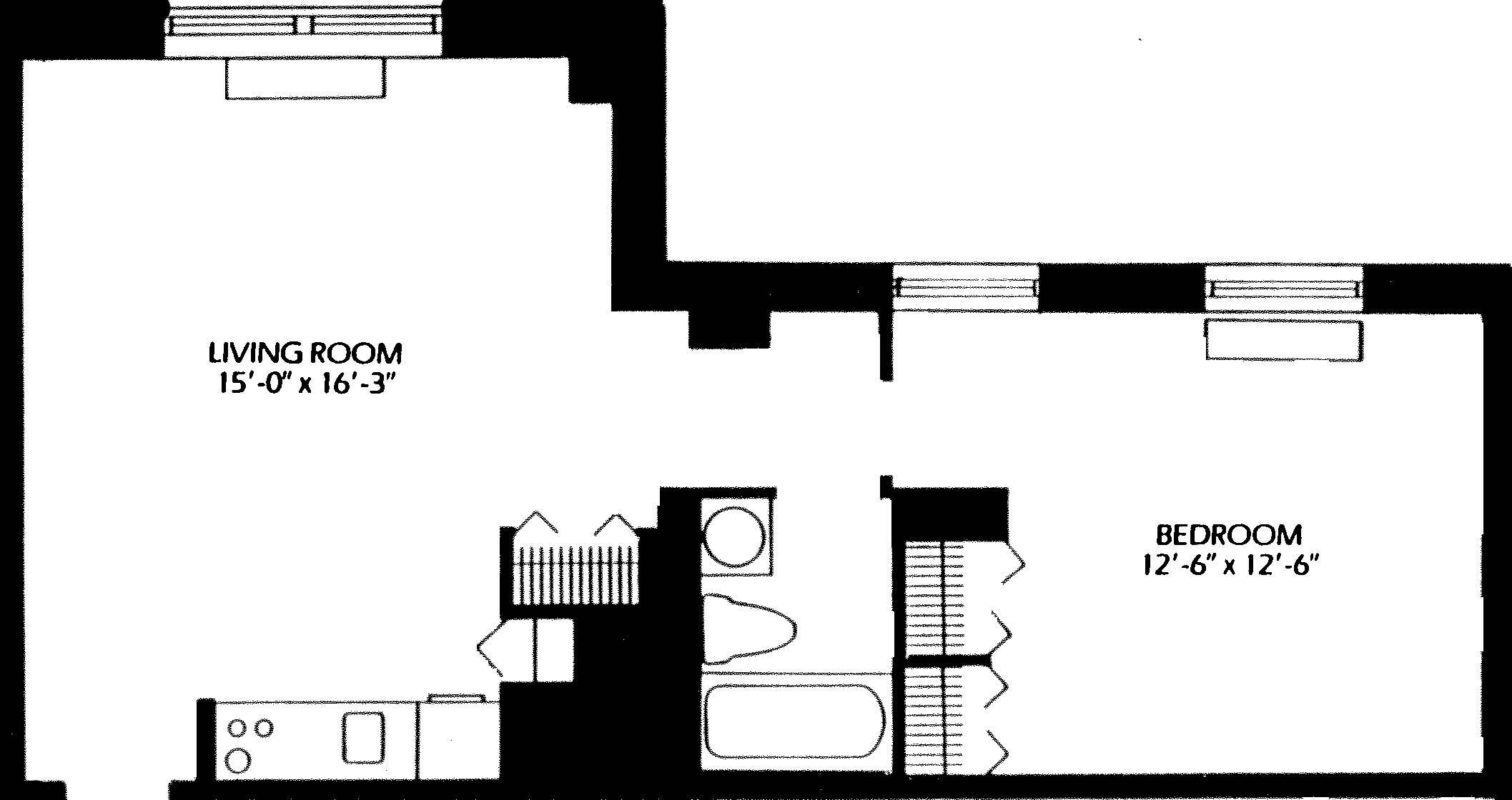 Floorplan for 150 West 51st Street, 1035