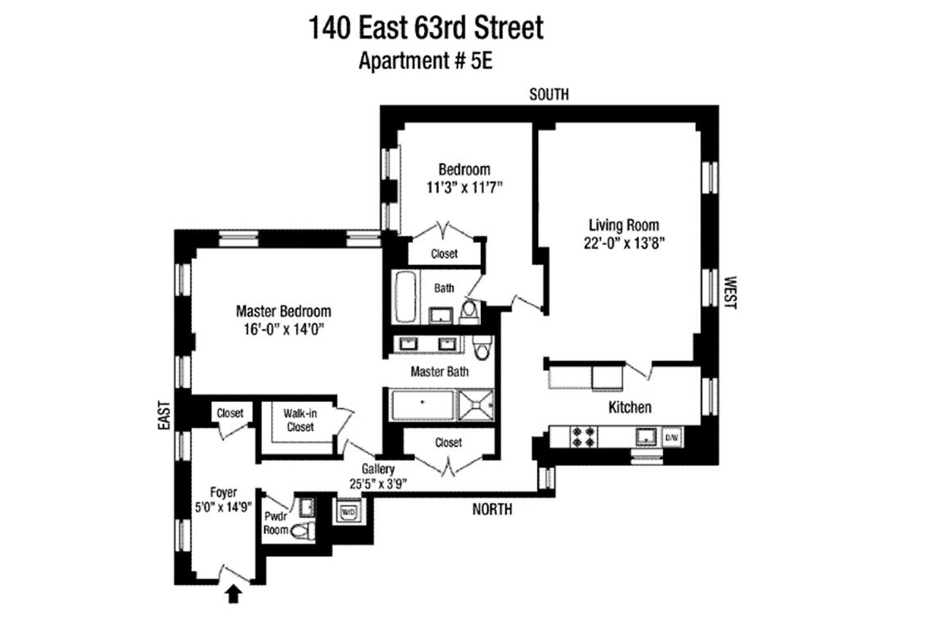 Floorplan for 140 East 63rd Street, 5E