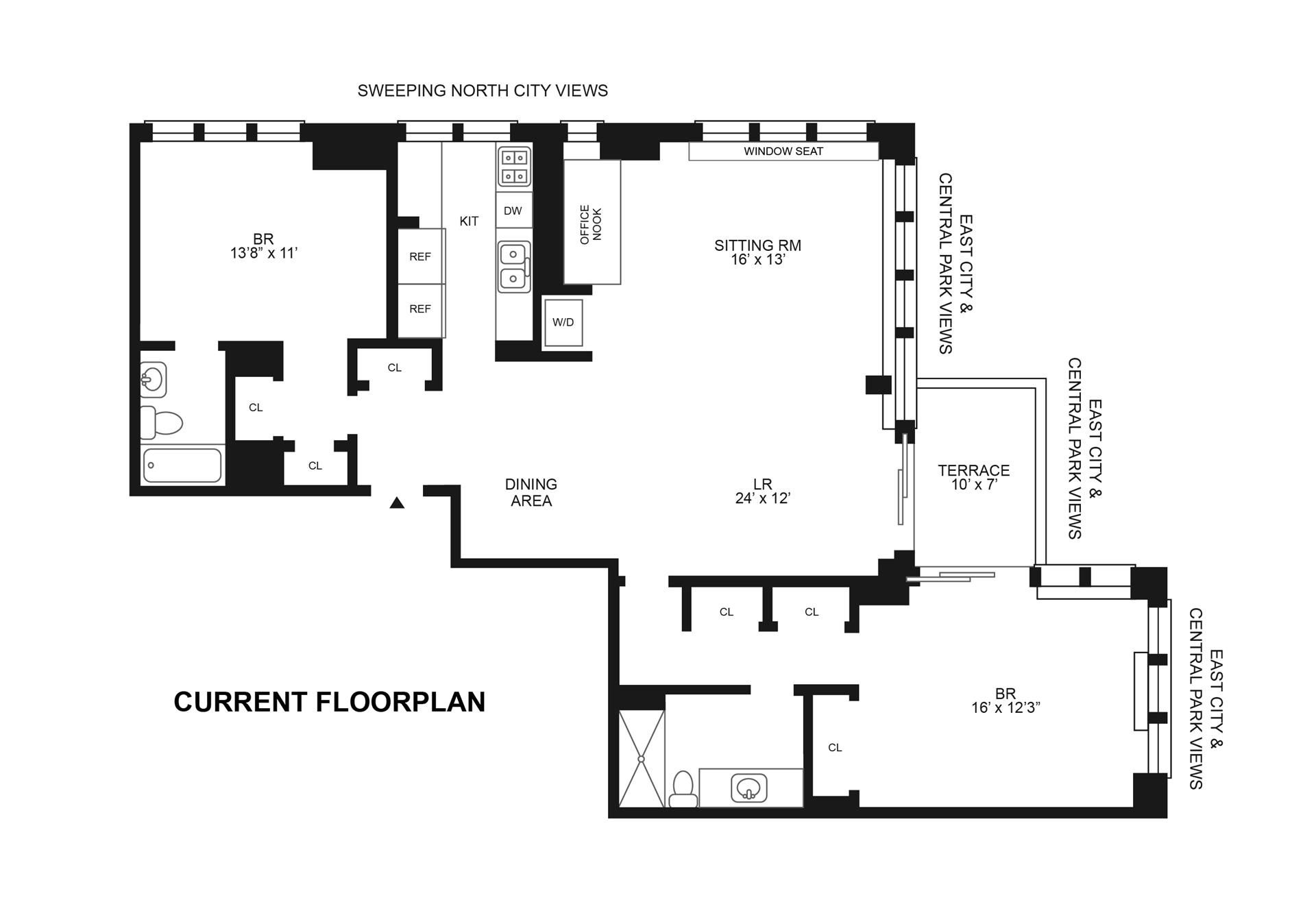 Floorplan for 62 West 62nd Street, 26B