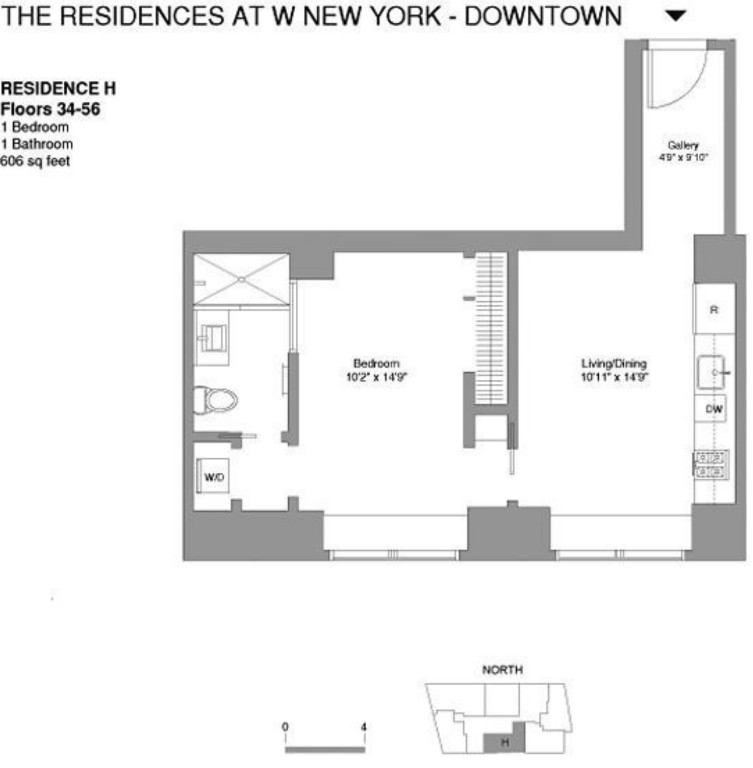 Floorplan for 123 Washington Street, 48H