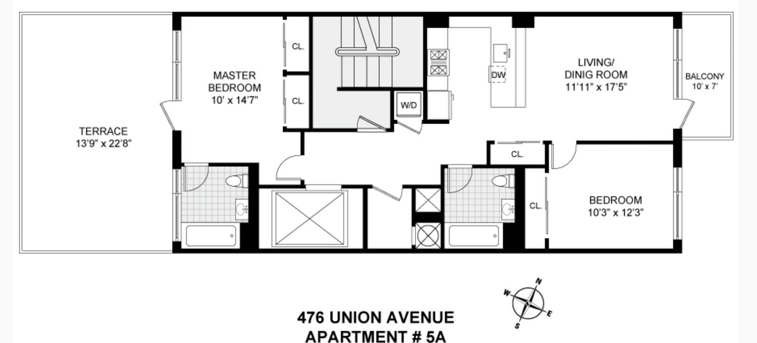 Floorplan for 476 Union Avenue, 5A