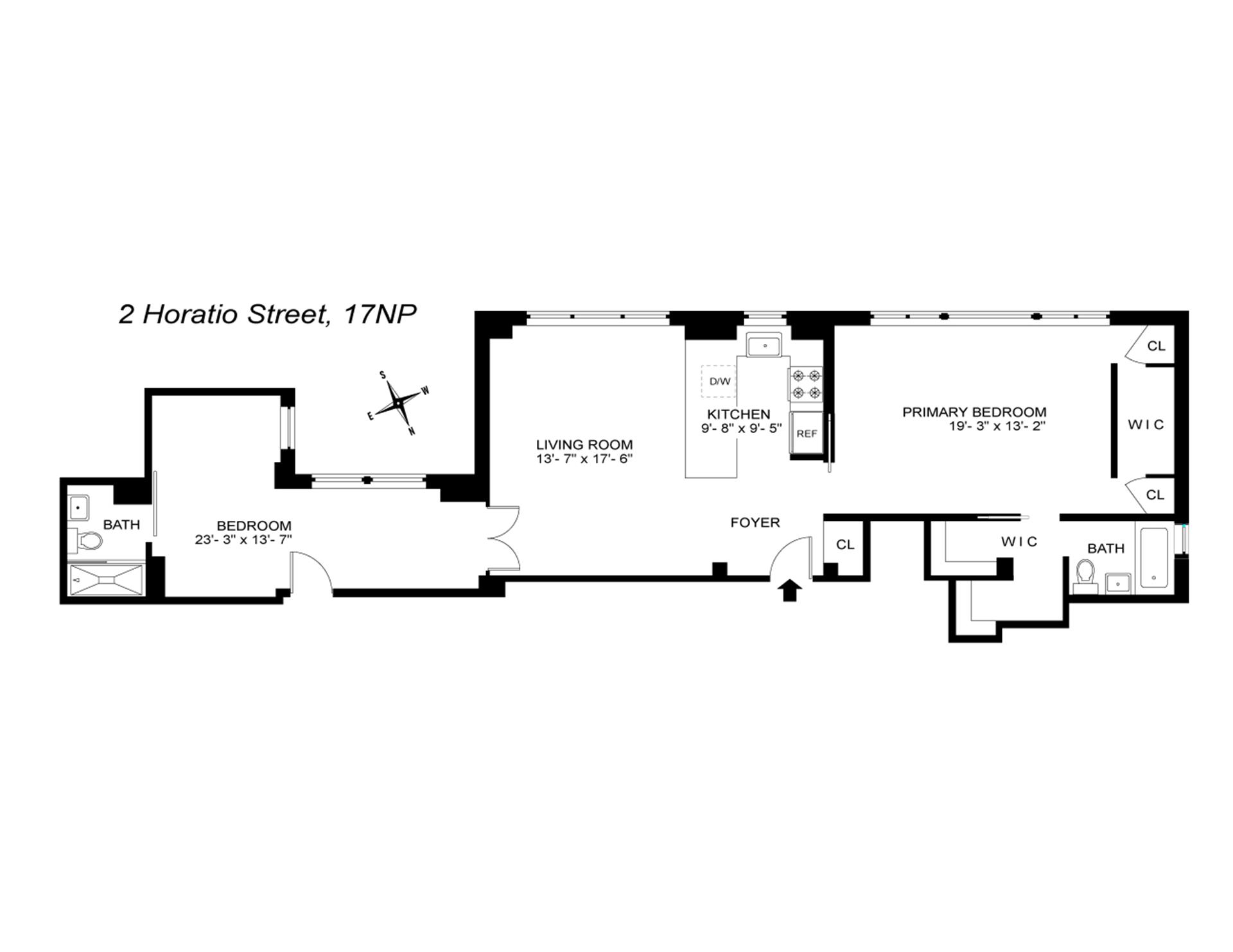 Floorplan for 2 Horatio Street, 17NP