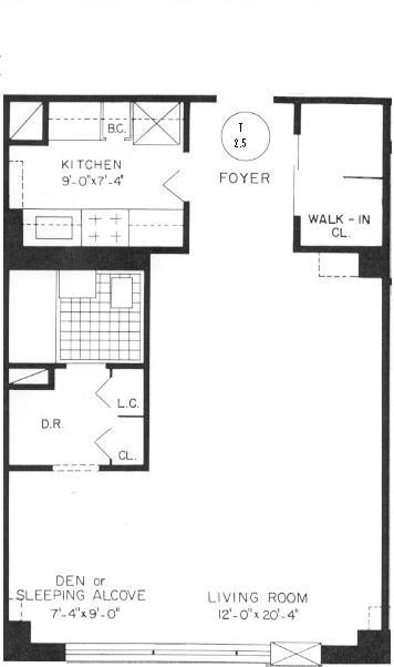 Floorplan for 400 Central Park, 16T