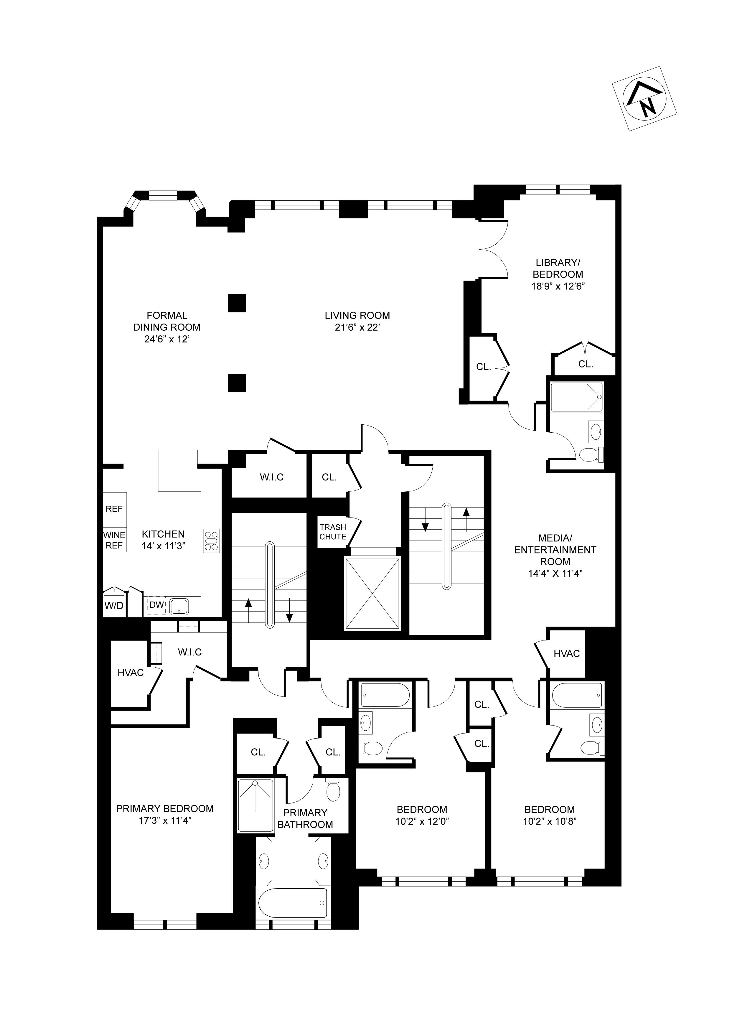 Floorplan for 180 East 93rd Street, 2