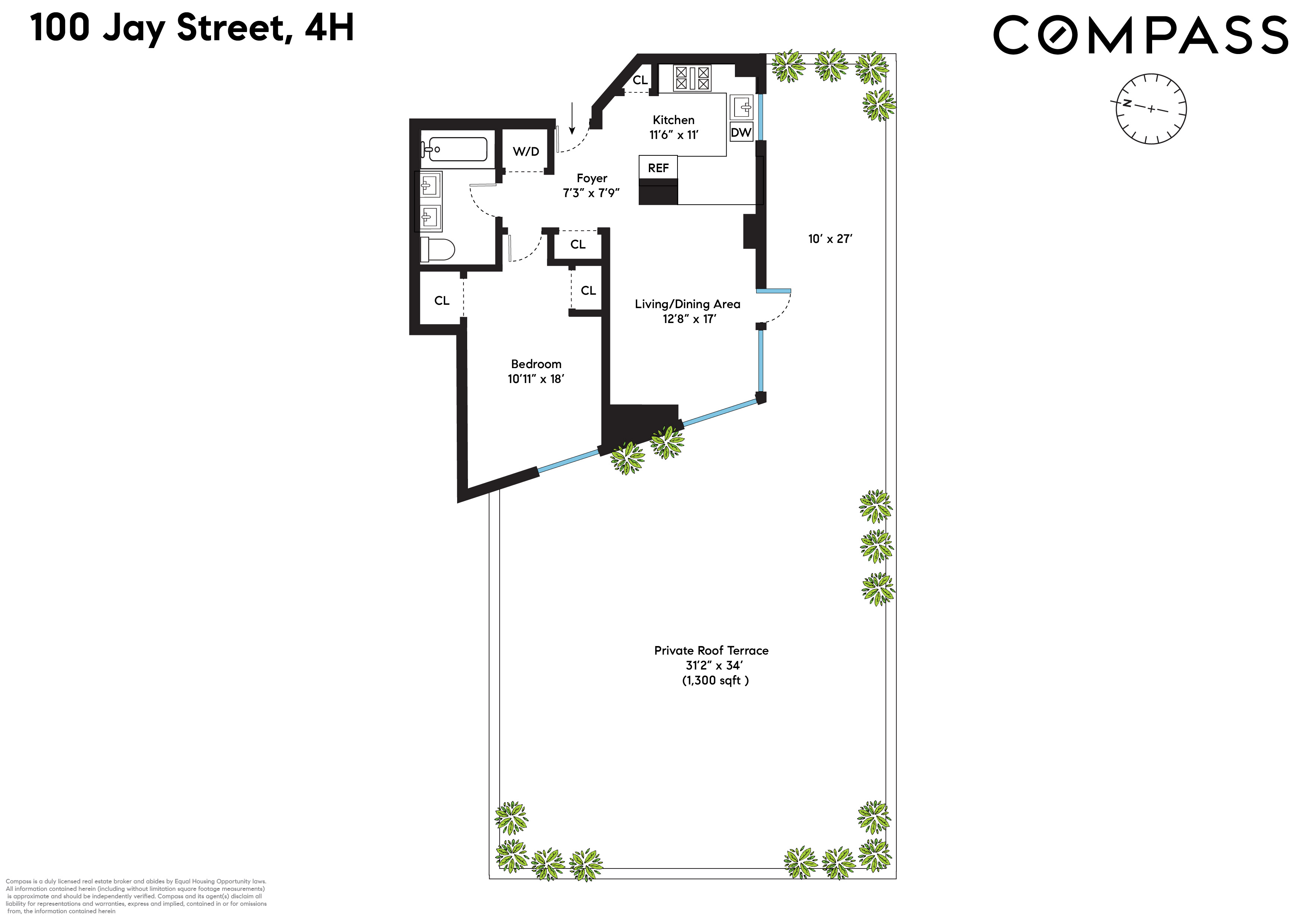 Floorplan for 100 Jay Street, 4H