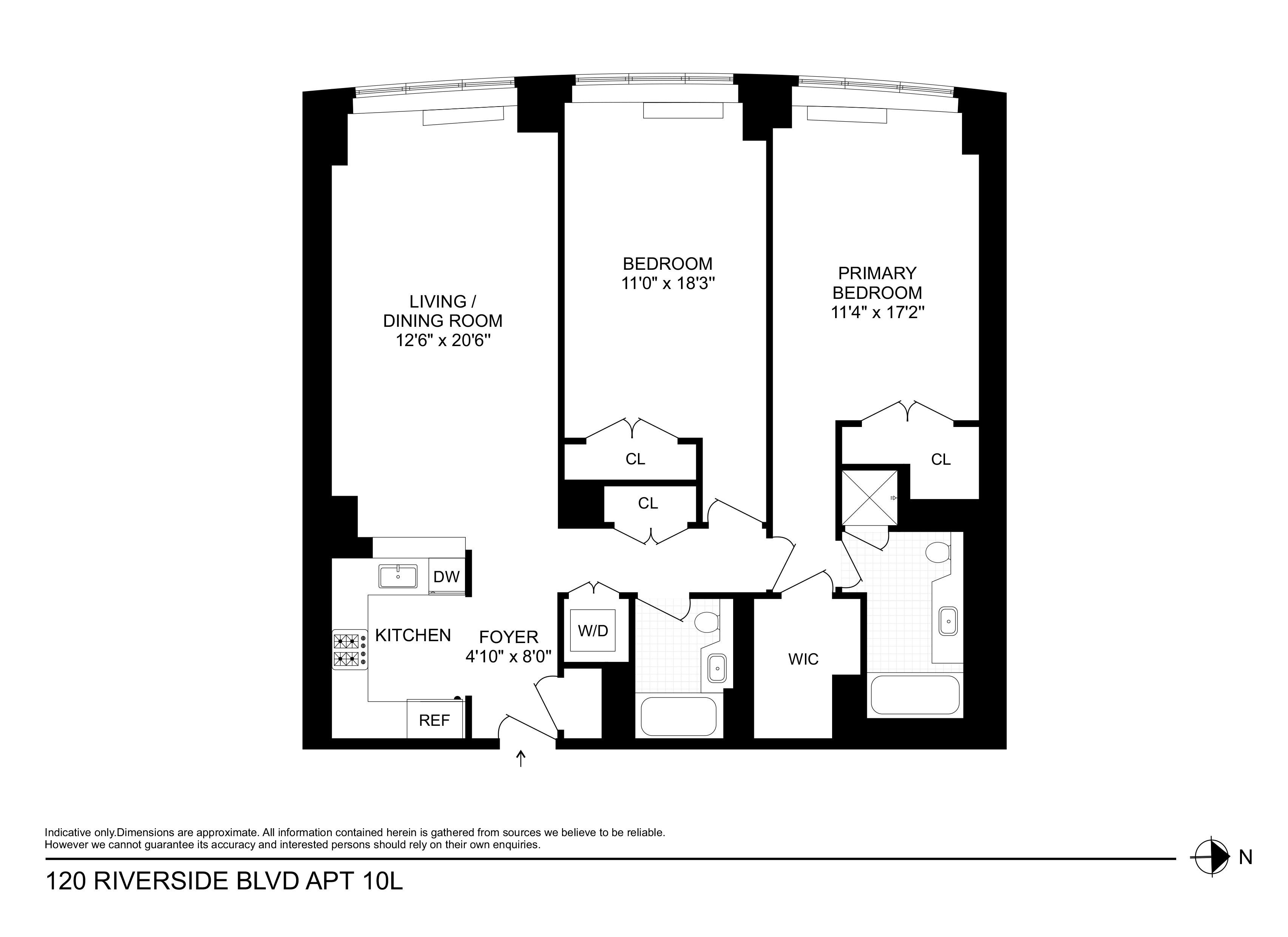 Floorplan for 120 Riverside Boulevard, 10-L