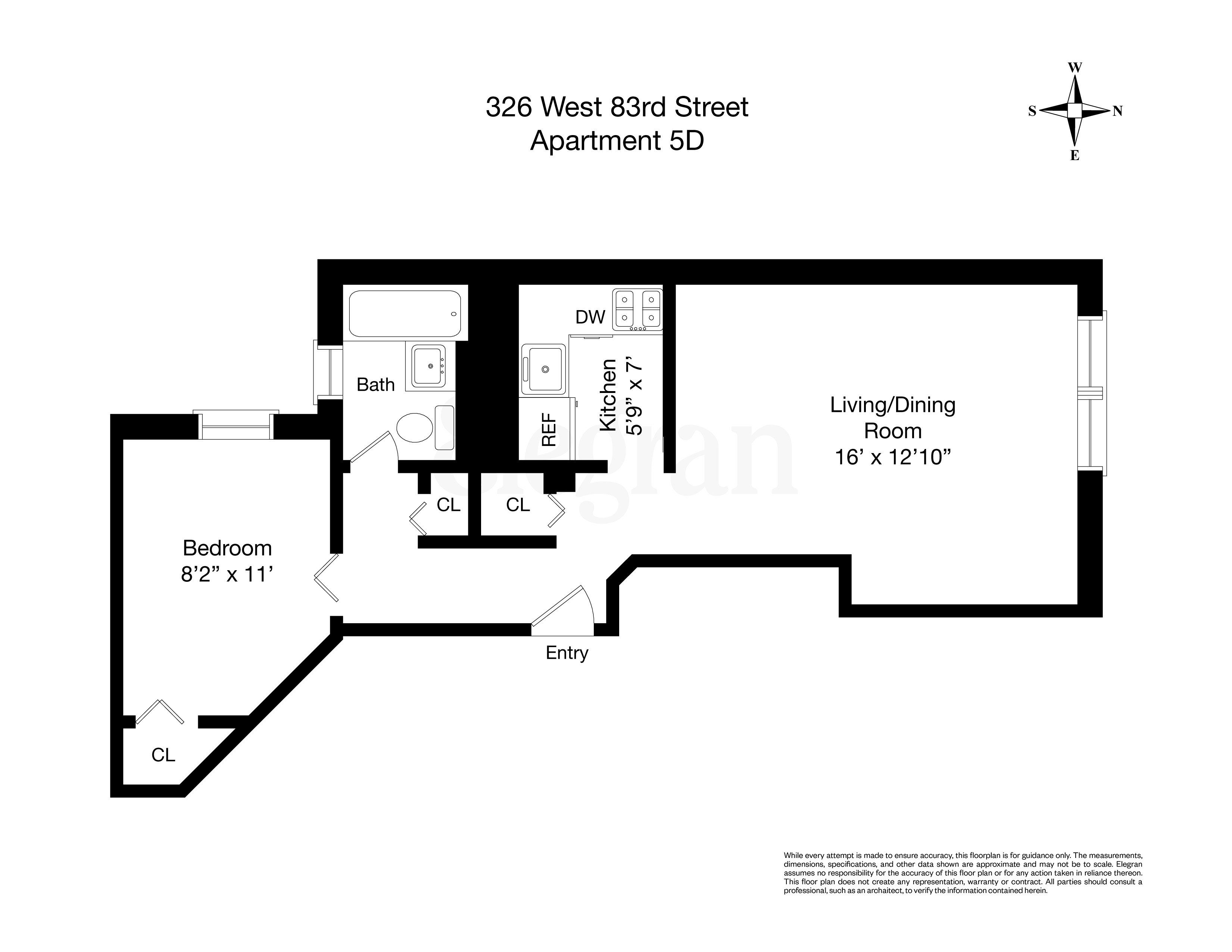 Floorplan for 326 West 83rd Street, 5-D