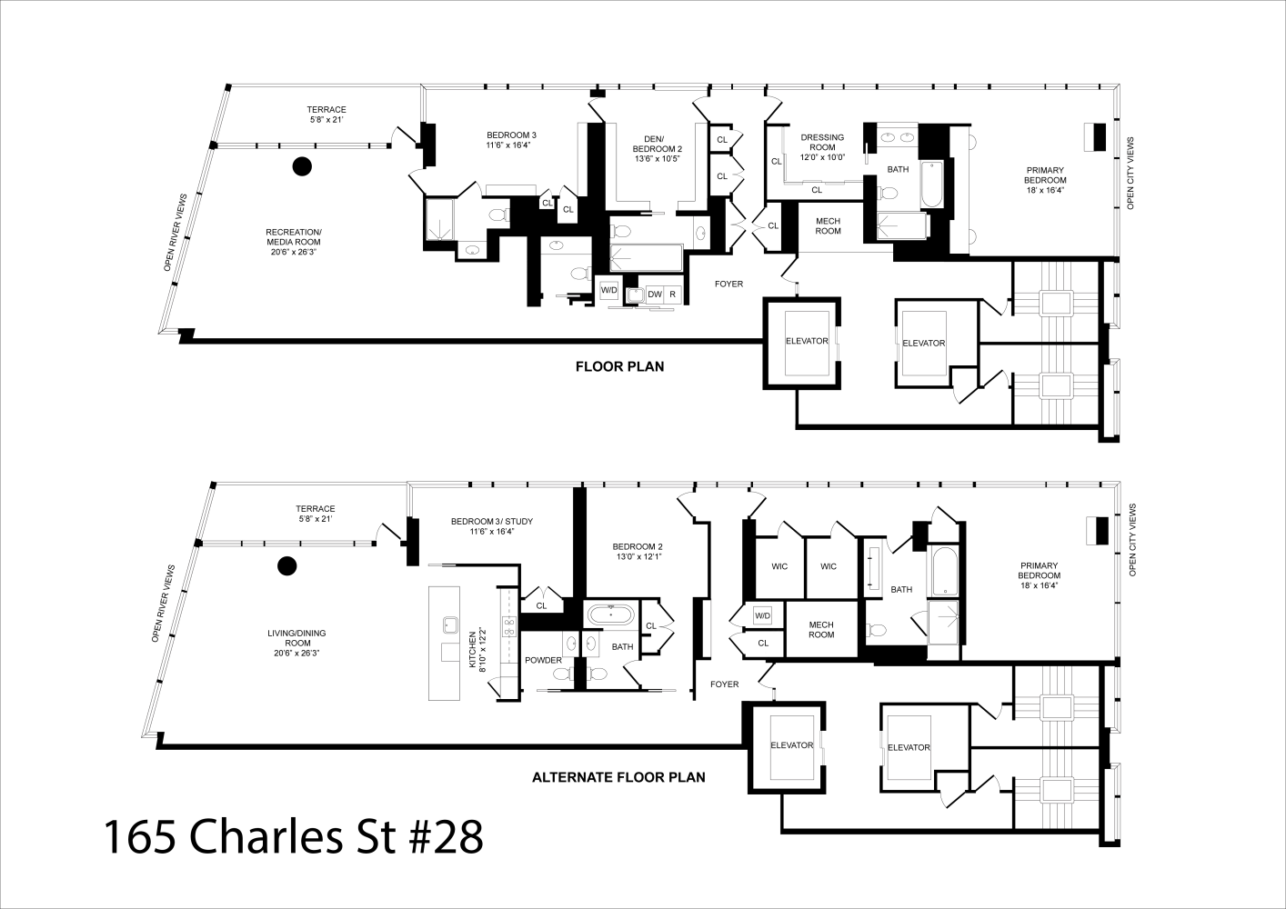 Floorplan for 165 Charles Street, 26