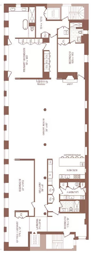 Floorplan for 227 West 17th Street, PH