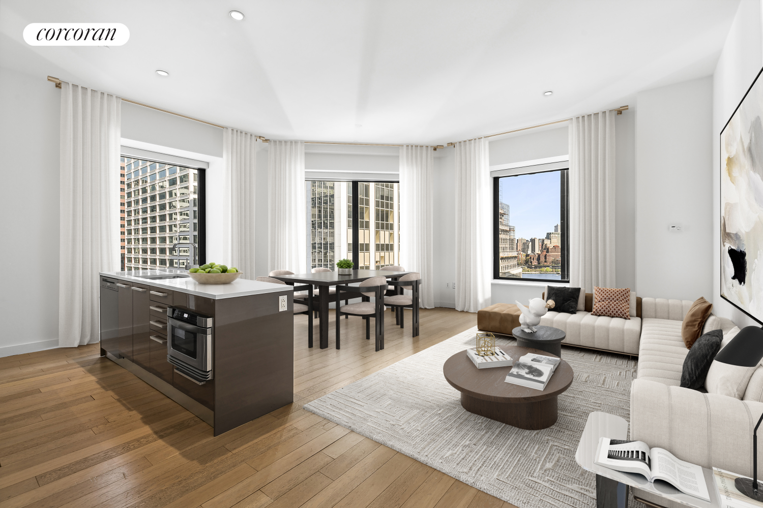 75 Wall Street 22O, Financial District, Downtown, NYC - 2 Bedrooms  
2 Bathrooms  
3 Rooms - 