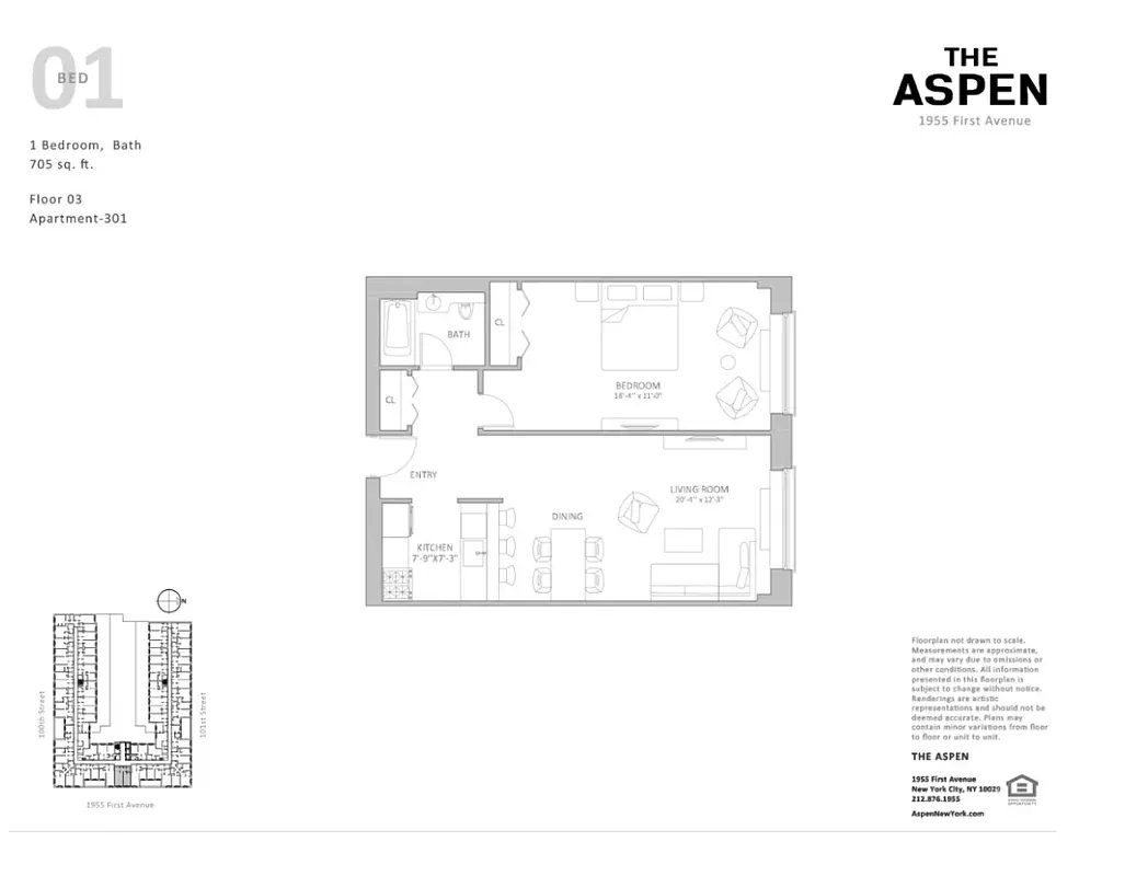 Floorplan for 1955 1st Avenue, 301