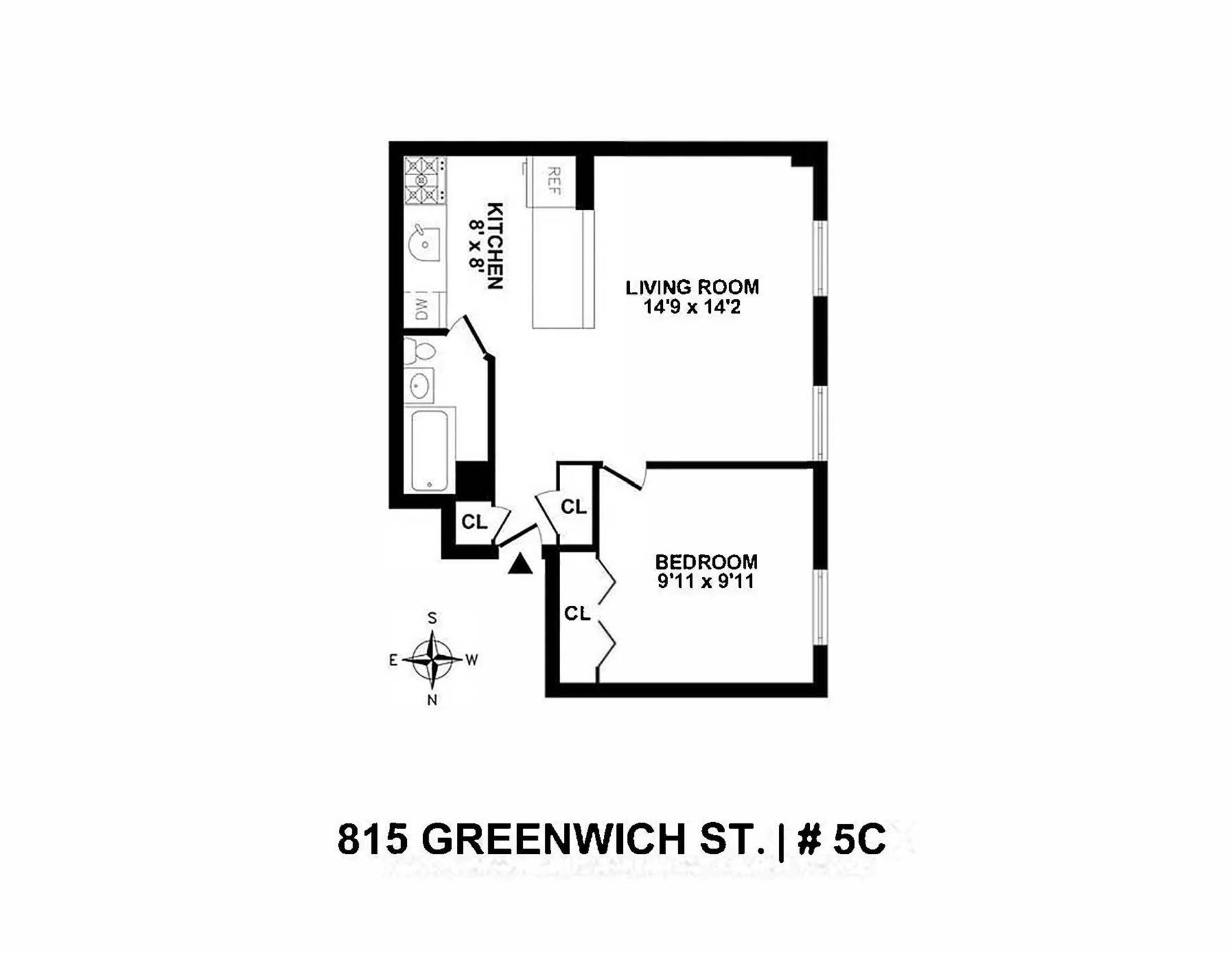 Floorplan for 815 Greenwich Street, 5C